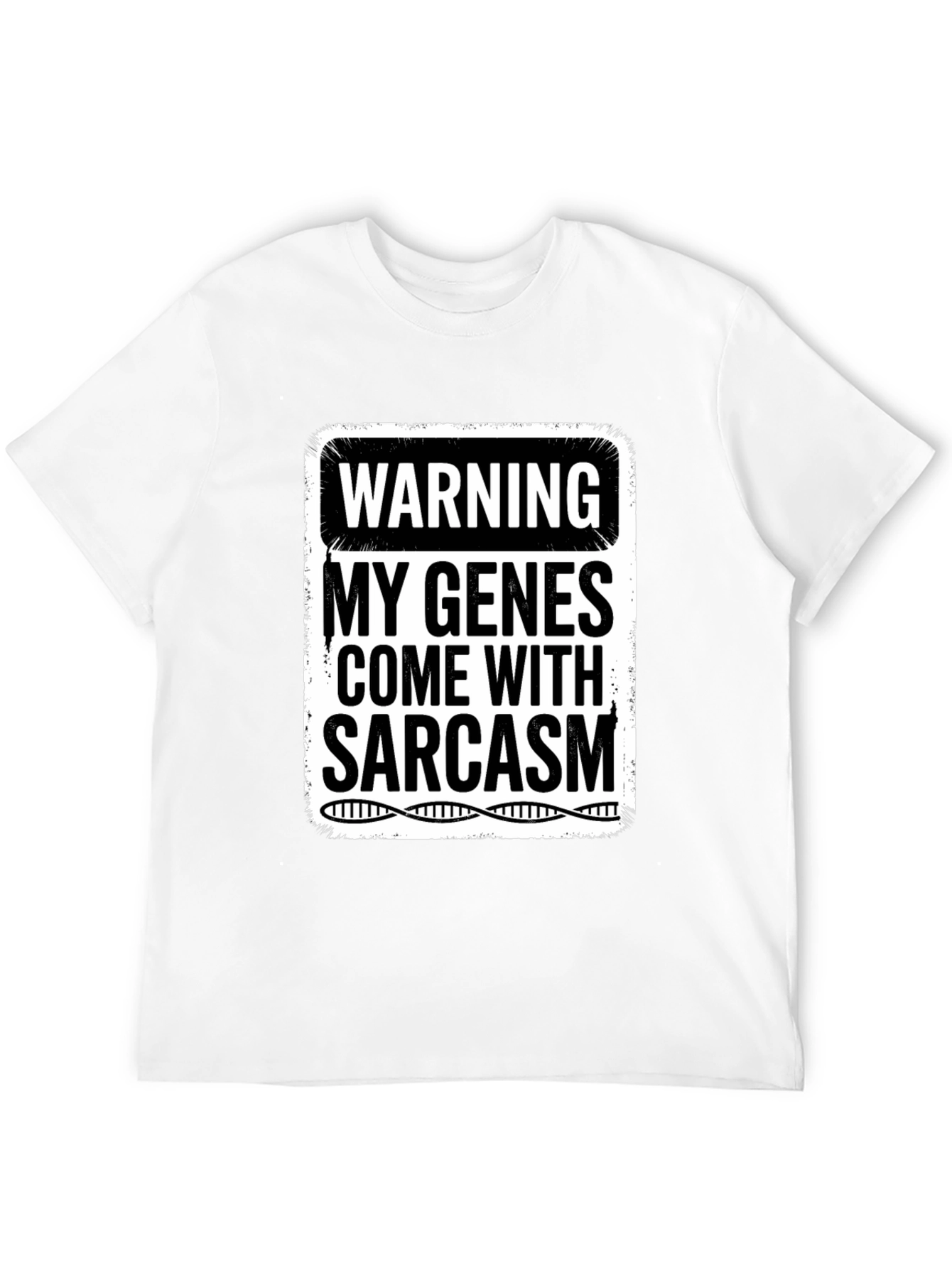 Black Sarcastic Genes Graphic Tee - Humor T-Shirt view 12