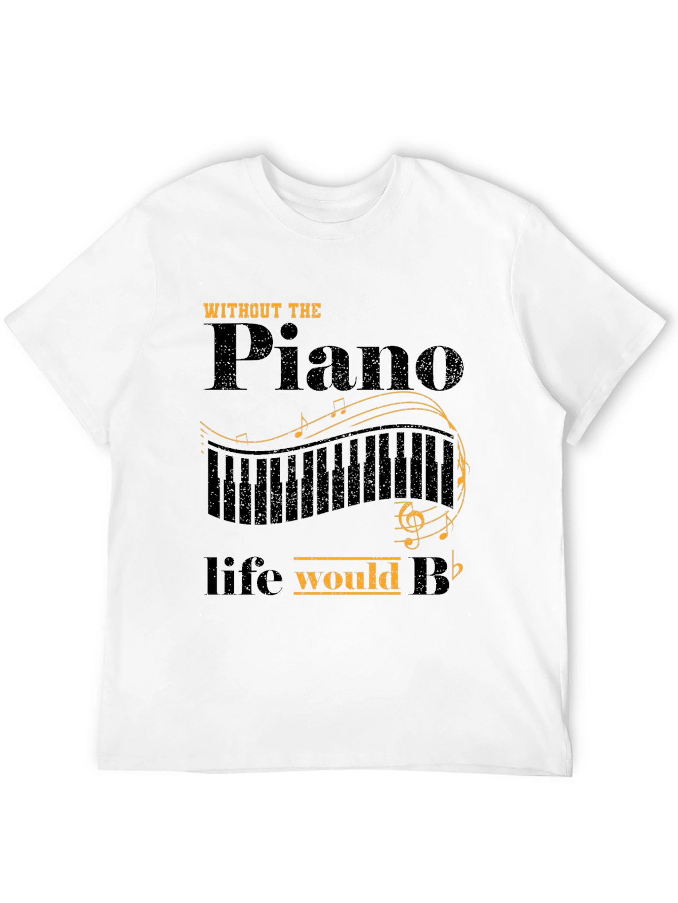 Black Piano Lover T-Shirt: Life Without Piano Would B Flat view 12