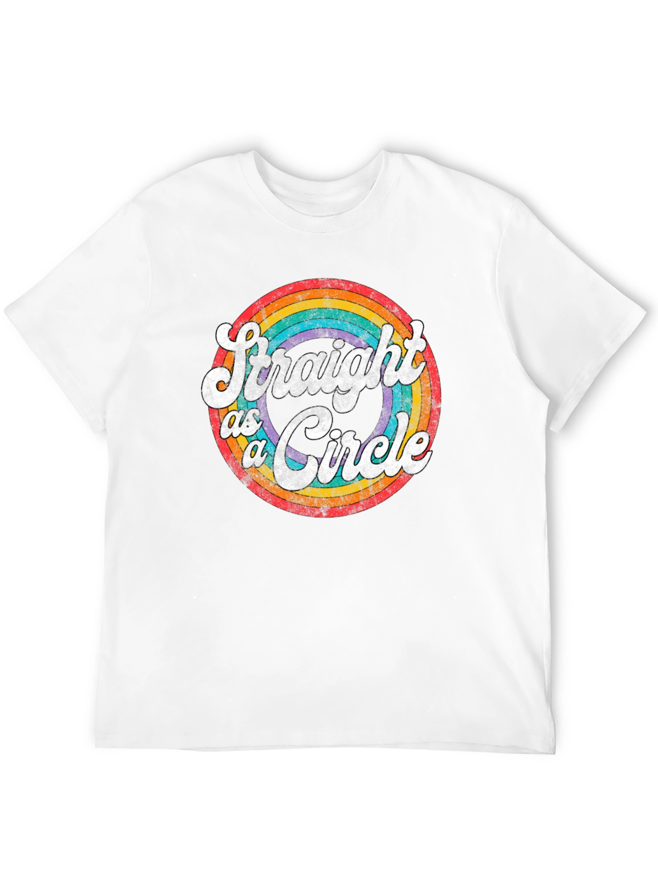 Black Straight as a Circle Graphic Tee - Pride LGBTQ+ Shirt view 12