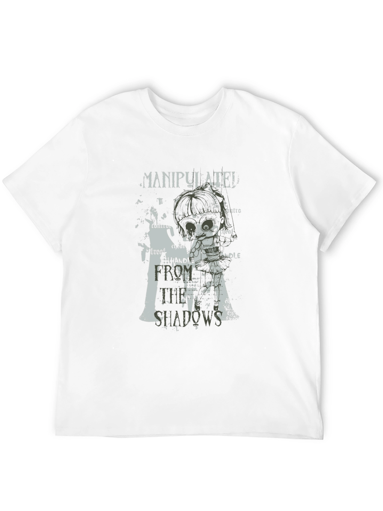 Black Manipulated Shadows Graphic Print Black T-Shirt view 12