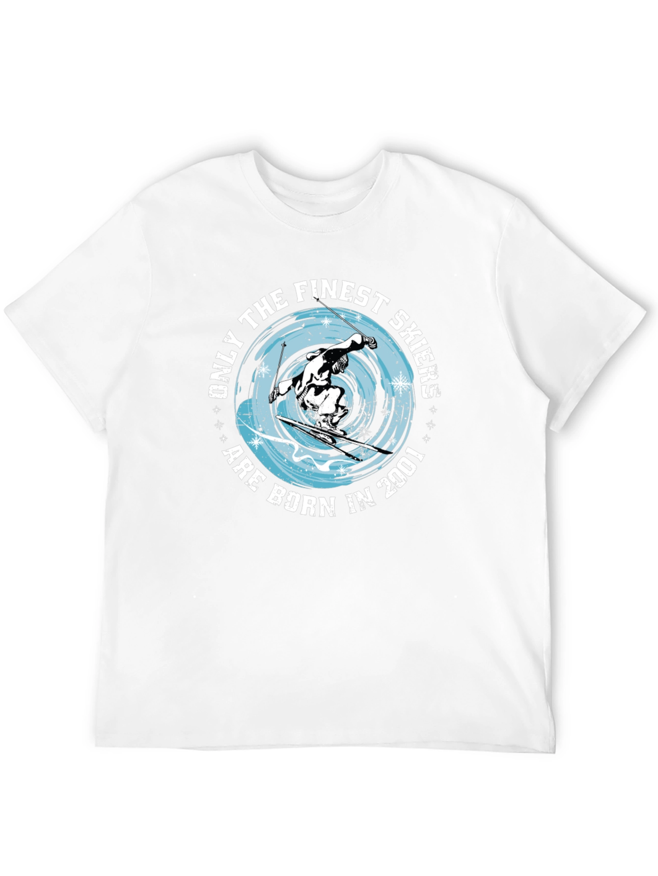 Black Finest Skiers Born in 2001 T-Shirt view 12