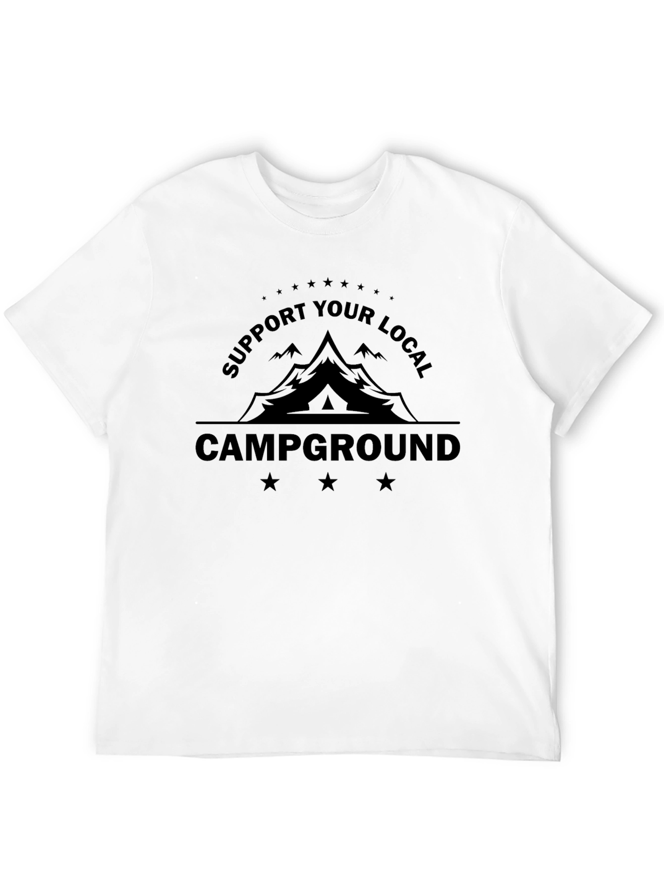 Black Support Your Local Campground Black T-Shirt view 12