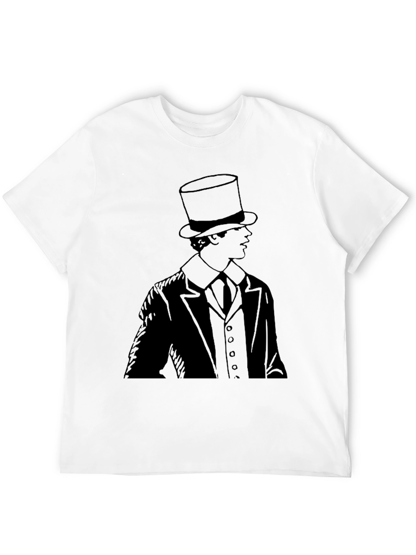 Black Top Hat Gentleman T-Shirt - Classic Style view 12