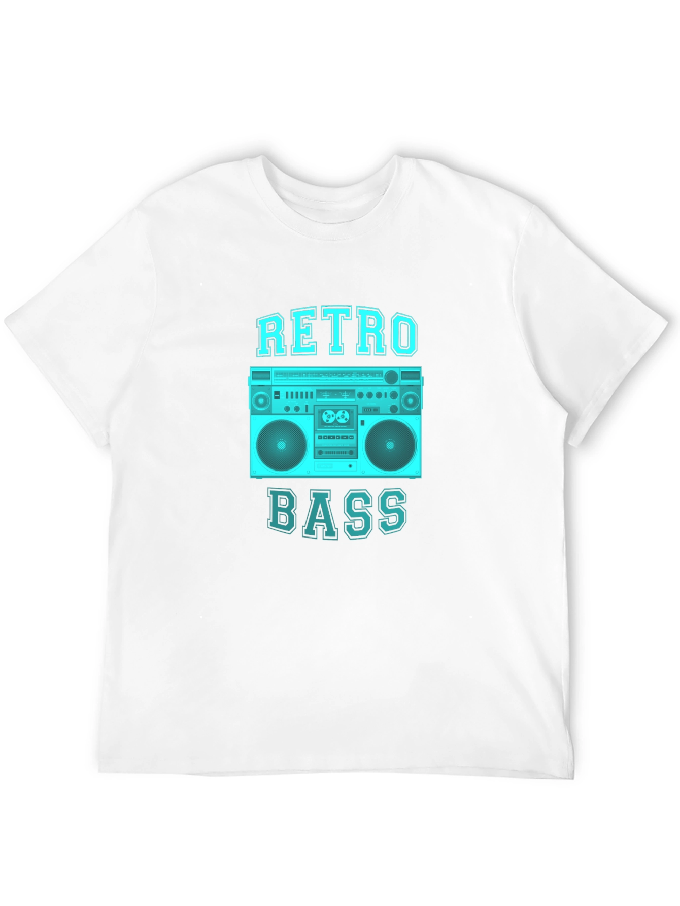 Black Retro Bass Graphic Tee - Black Cotton T-Shirt view 12
