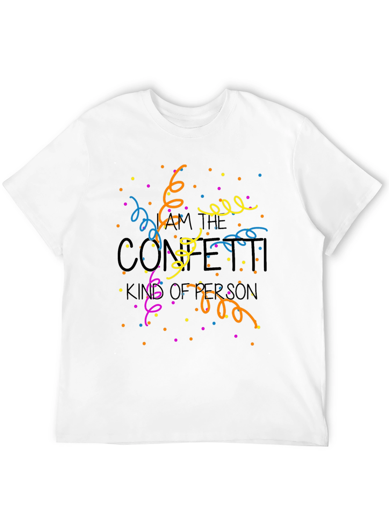 Black Confetti King T-Shirt - Novelty Party Tee view 12