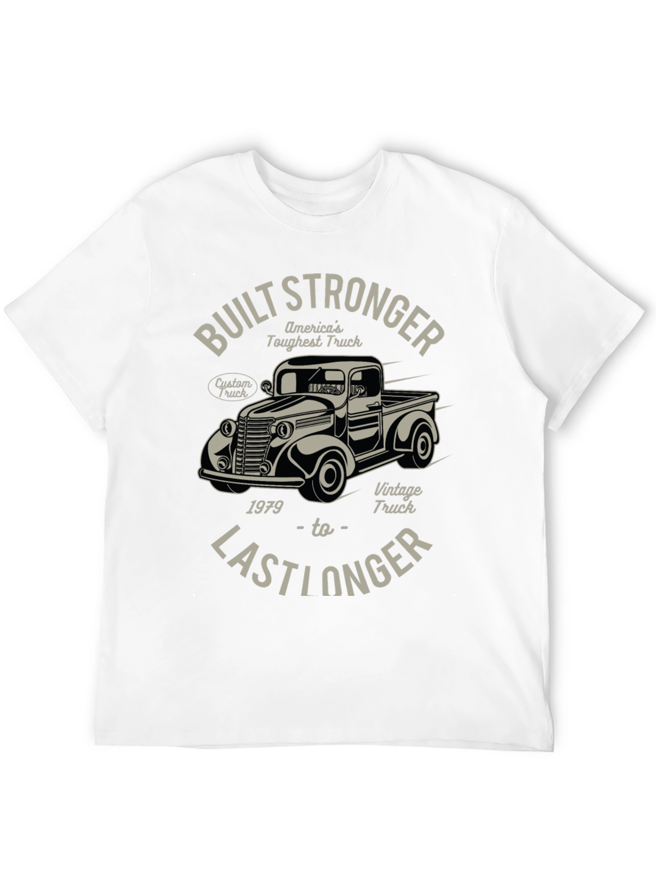 Black Vintage Truck T-Shirt - Built Stronger, Last Longer view 12