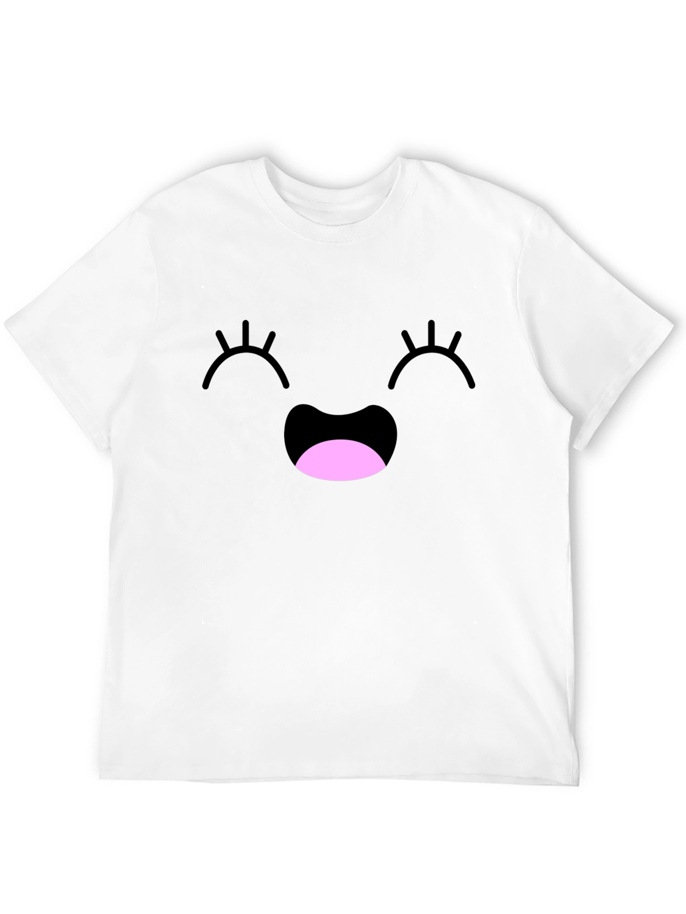 Black Happy Face Graphic Tee - Black Cotton Blend view 12