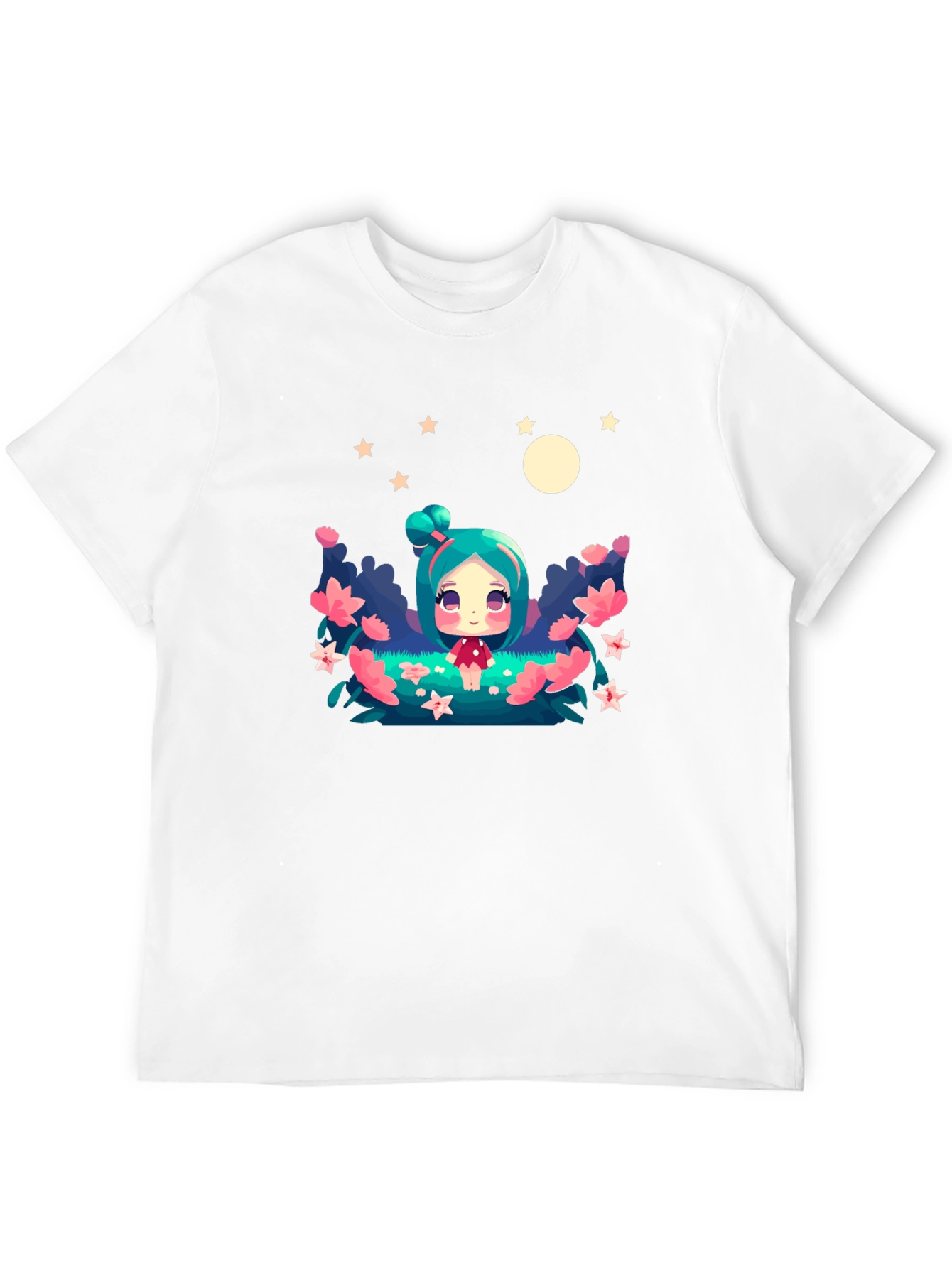 Black Cute Cartoon Fairy Graphic Tee - Black Unisex T-Shirt view 12