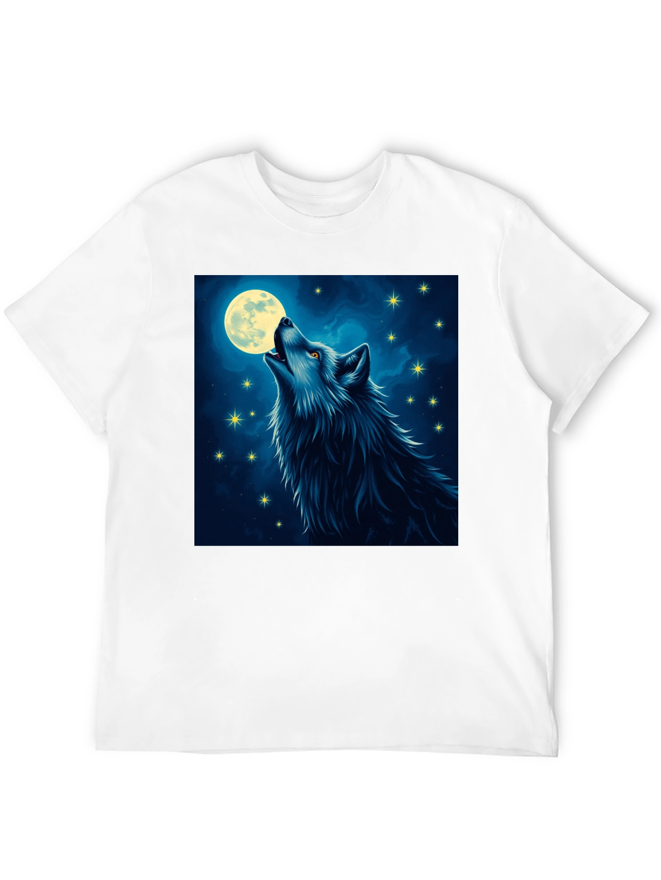 Black Wolf Moon T-Shirt - Mystical Night Design view 12
