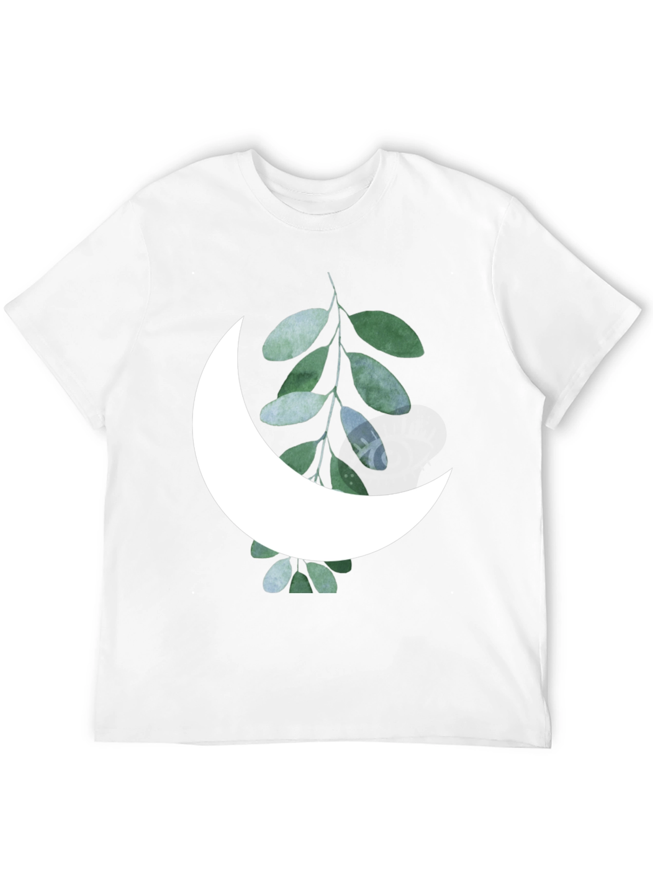 Black Moon & Leaf Graphic Black T-Shirt view 12