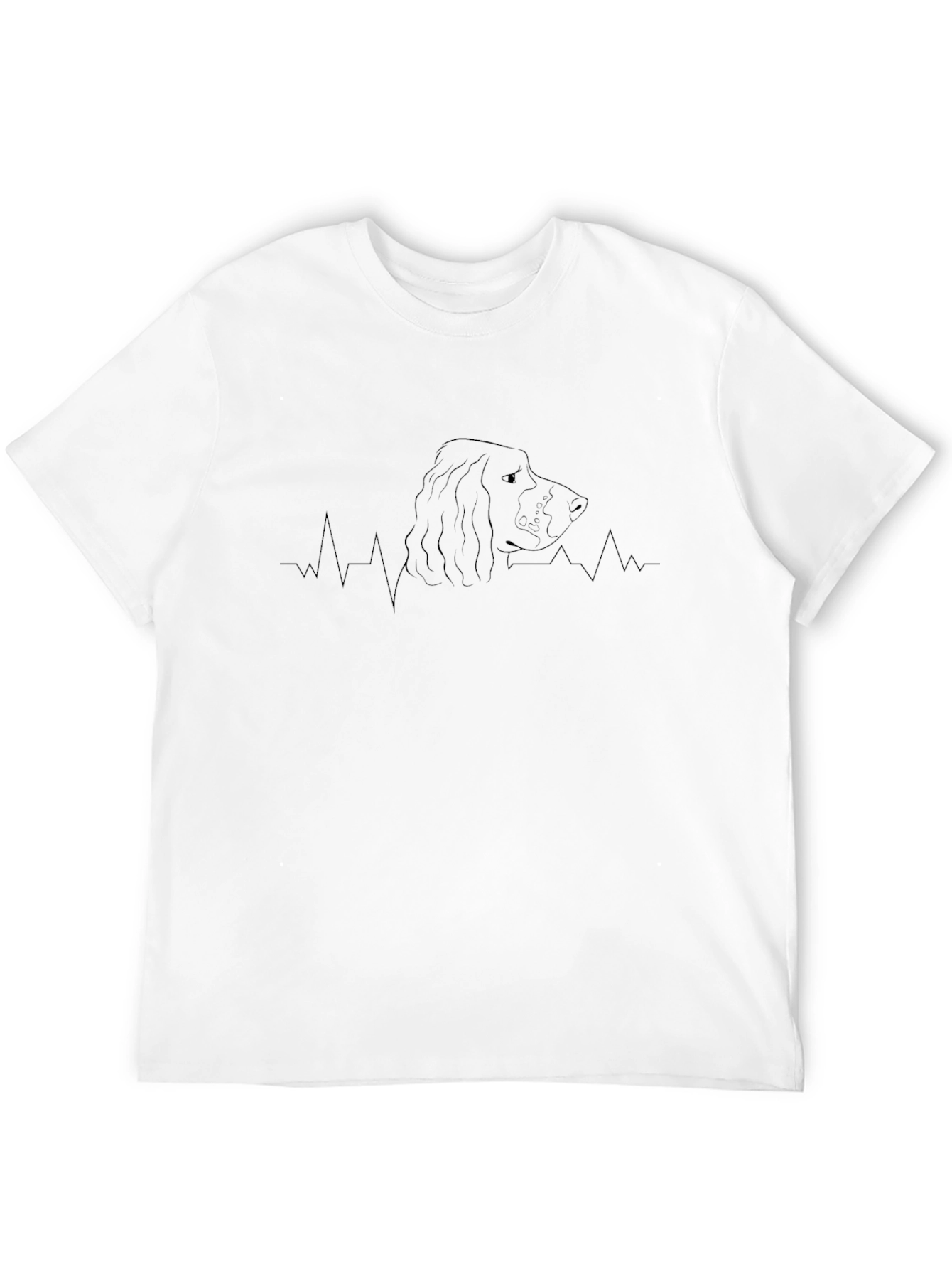 Black Dog Heartbeat T-Shirt - Unique Line Art Design view 12