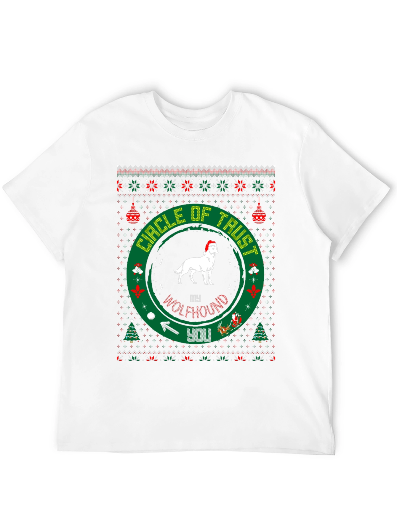 Black My Wolfhound Circle of Trust Christmas T-Shirt view 12