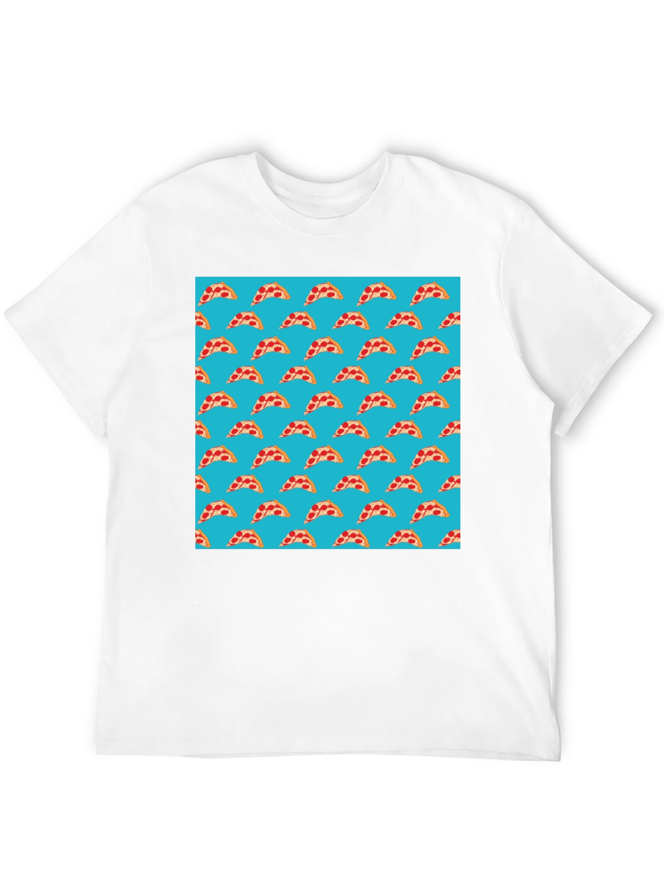 Black Pizza Slice Pattern T-Shirt - Fun Foodie Style view 12
