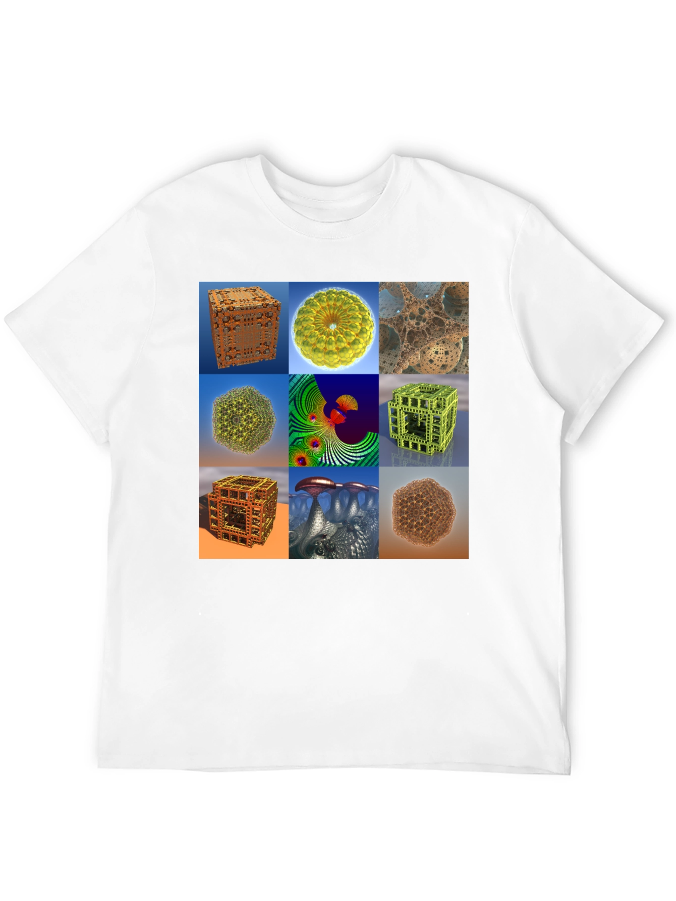 Black Fractal Art Print Tee - Unique Design T-Shirt view 12