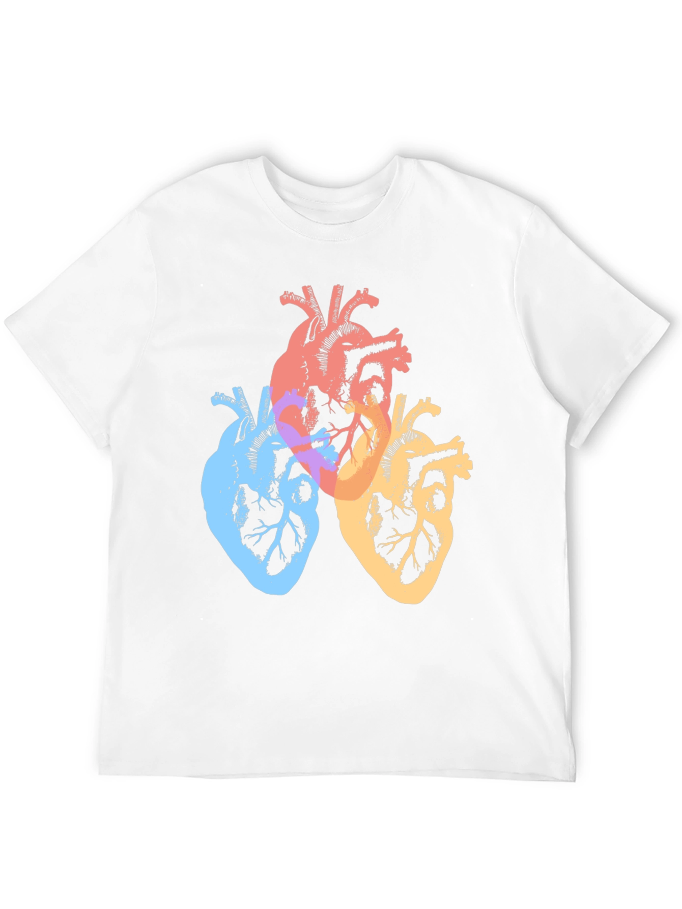 Black Colorful Anatomical Hearts Graphic Tee - Black view 12