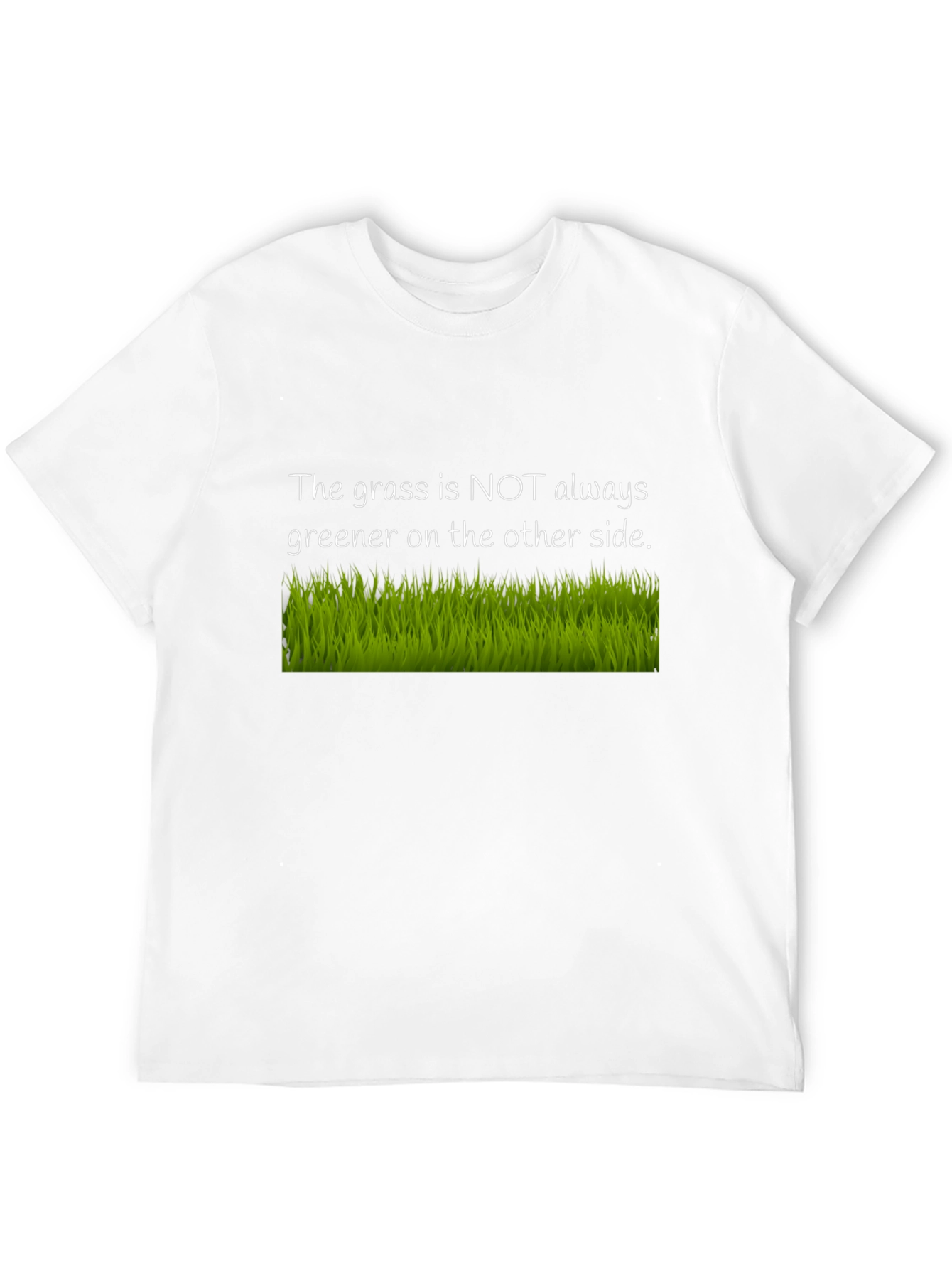 Black The Grass Is Not Always Greener Black T-Shirt view 12