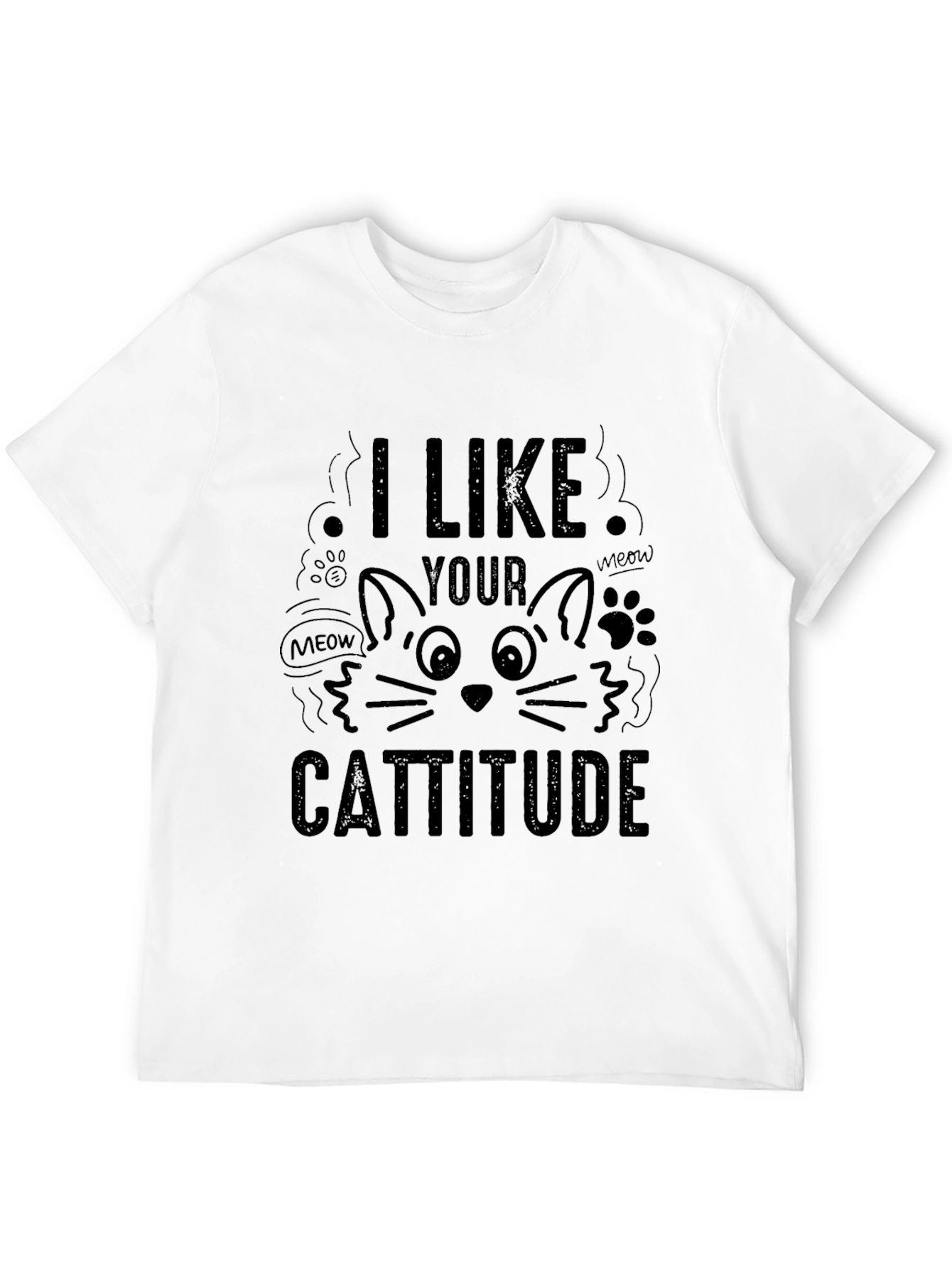 Black Cattitude Cat Lover Black T-Shirt view 12