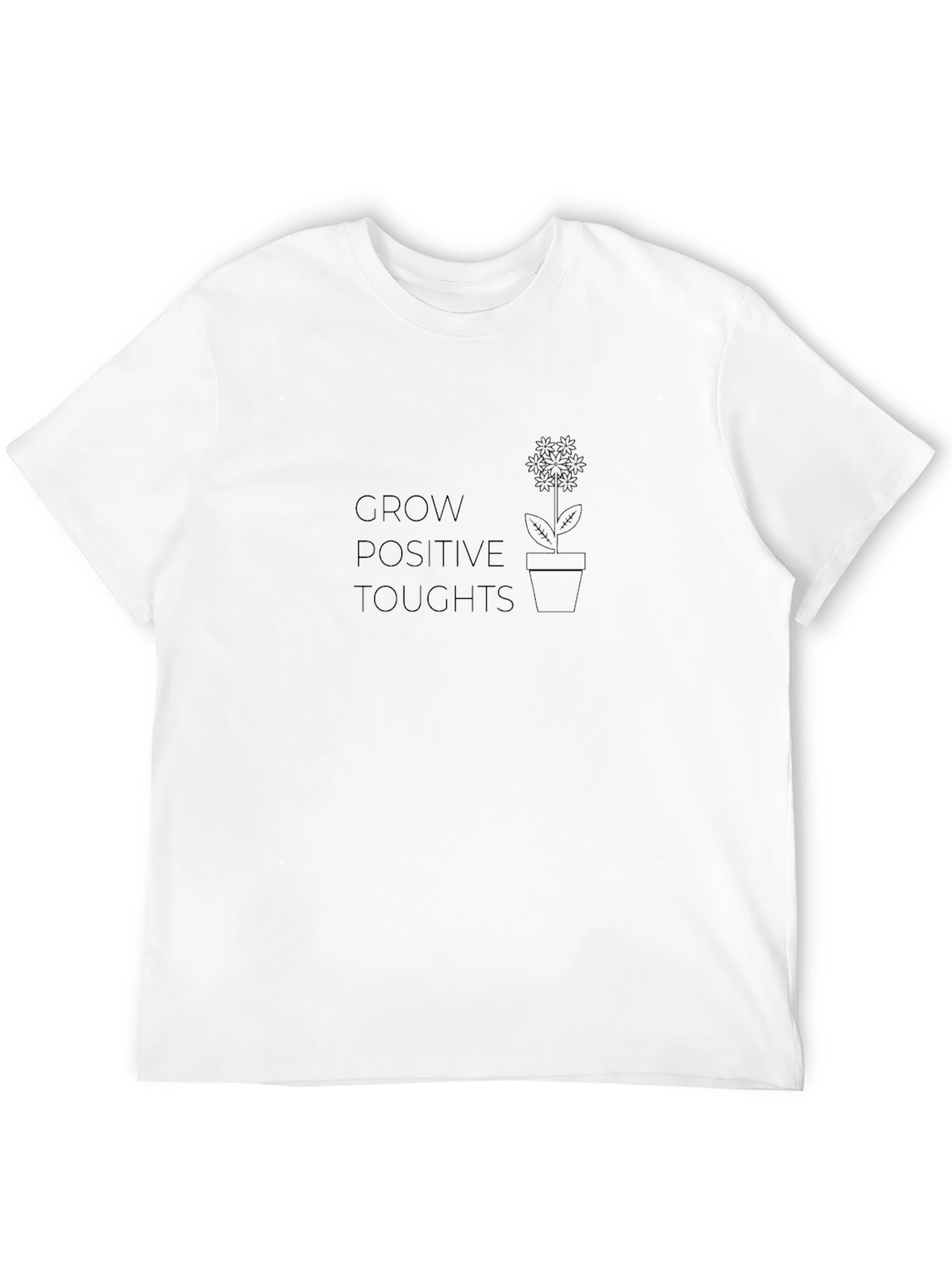 Black Grow Positive Thoughts Black Graphic T-Shirt view 12