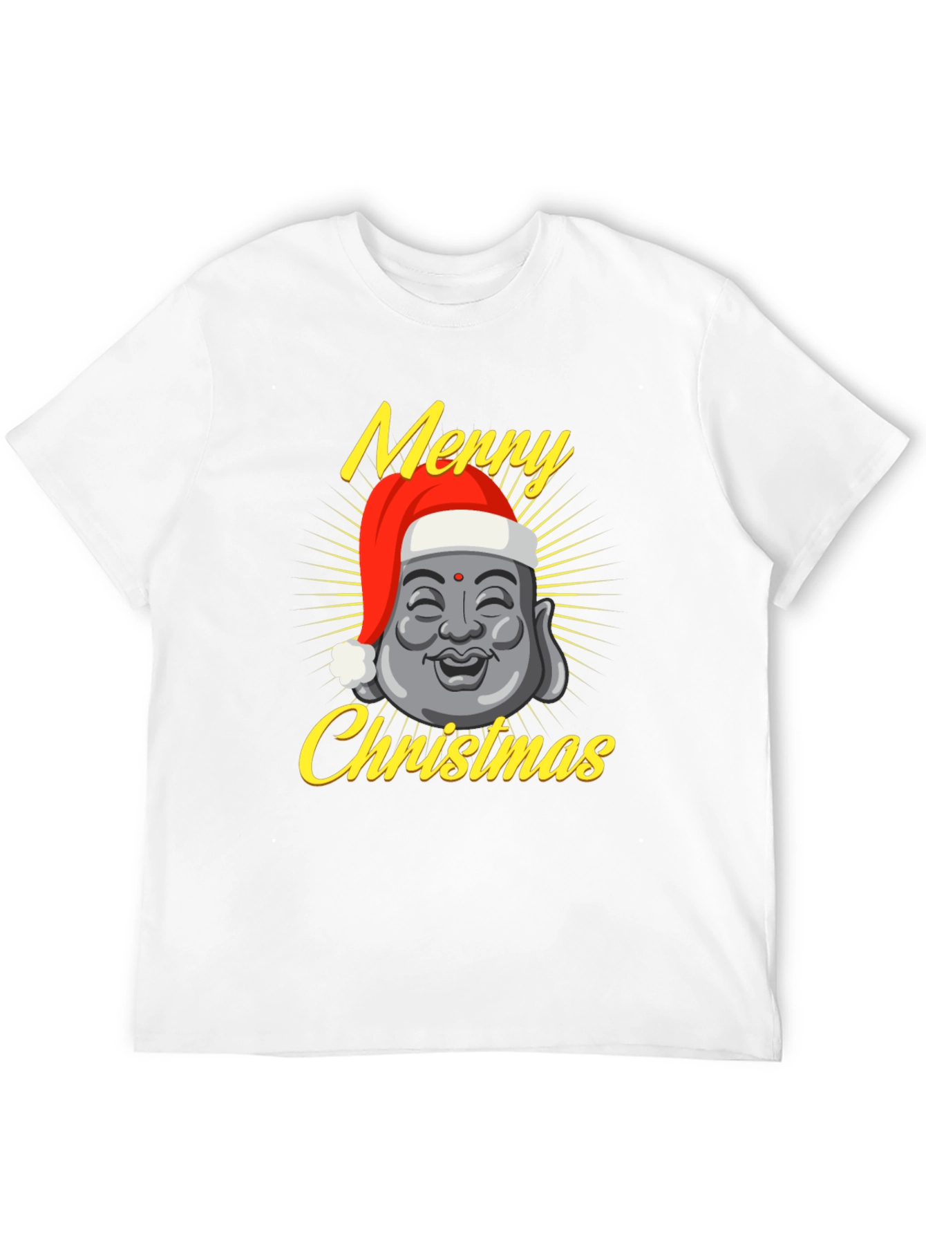 Black Merry Christmas Buddha T-Shirt view 12