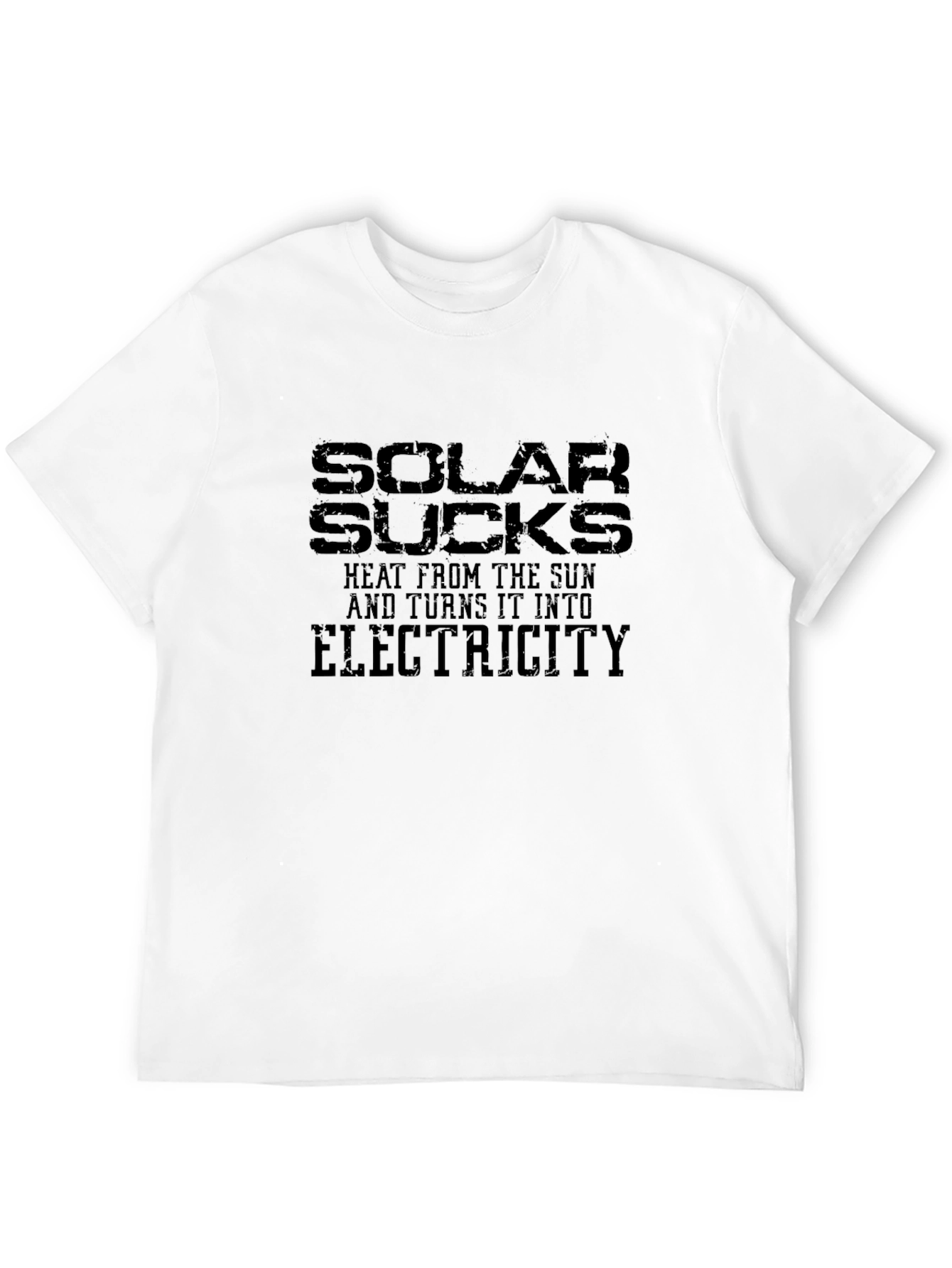 Black Solar Sucks T-Shirt - Heat From The Sun Electricity Tee view 12