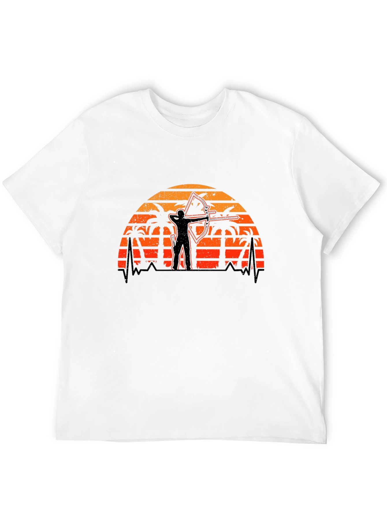 Black Archer Sunset Graphic Tee - Tropical Archery Shirt view 12