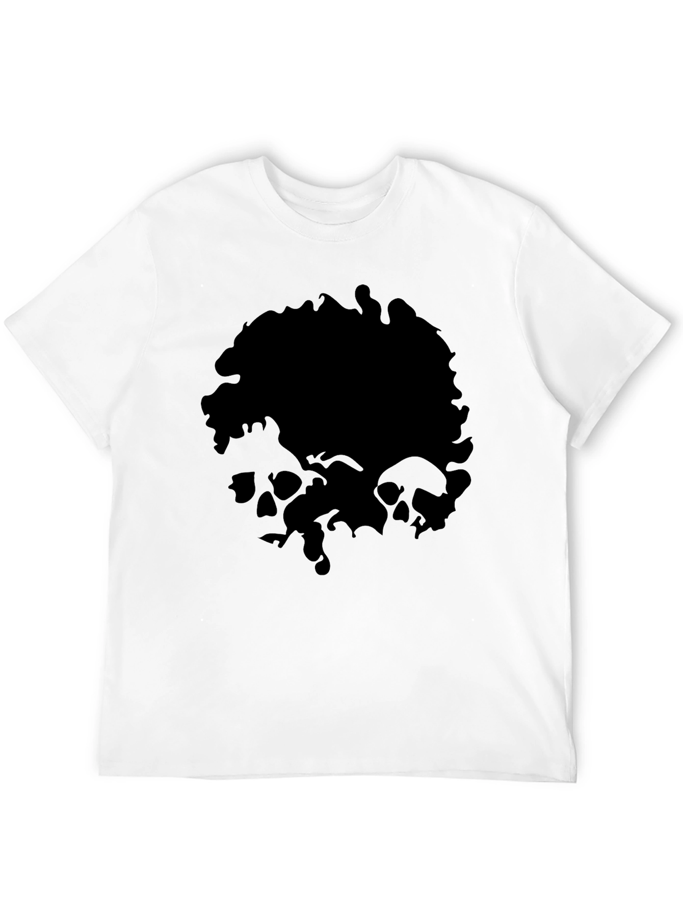 Black Skull Graphic Print Men's Black T-Shirt view 12