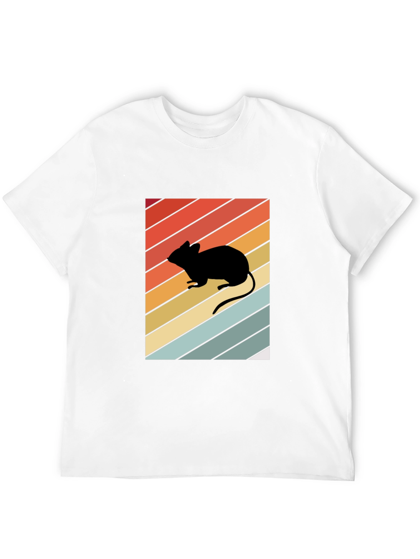Black Retro Mouse Silhouette Graphic T-Shirt view 12