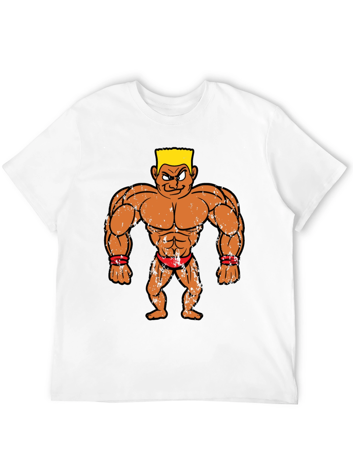 Black Cartoon Bodybuilder Graphic Tee - Black view 12