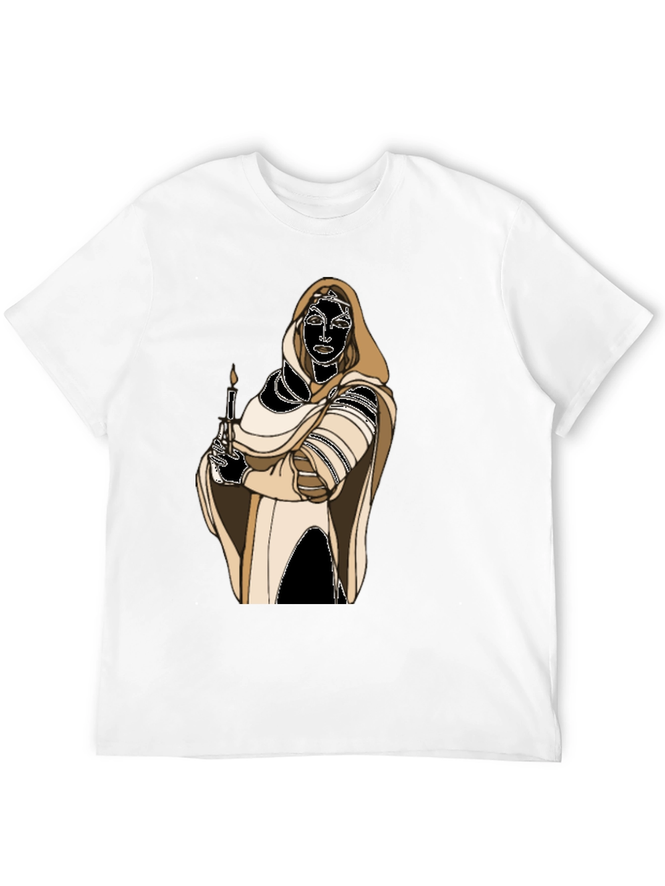Black Hooded Figure Candle Graphic Tee view 12