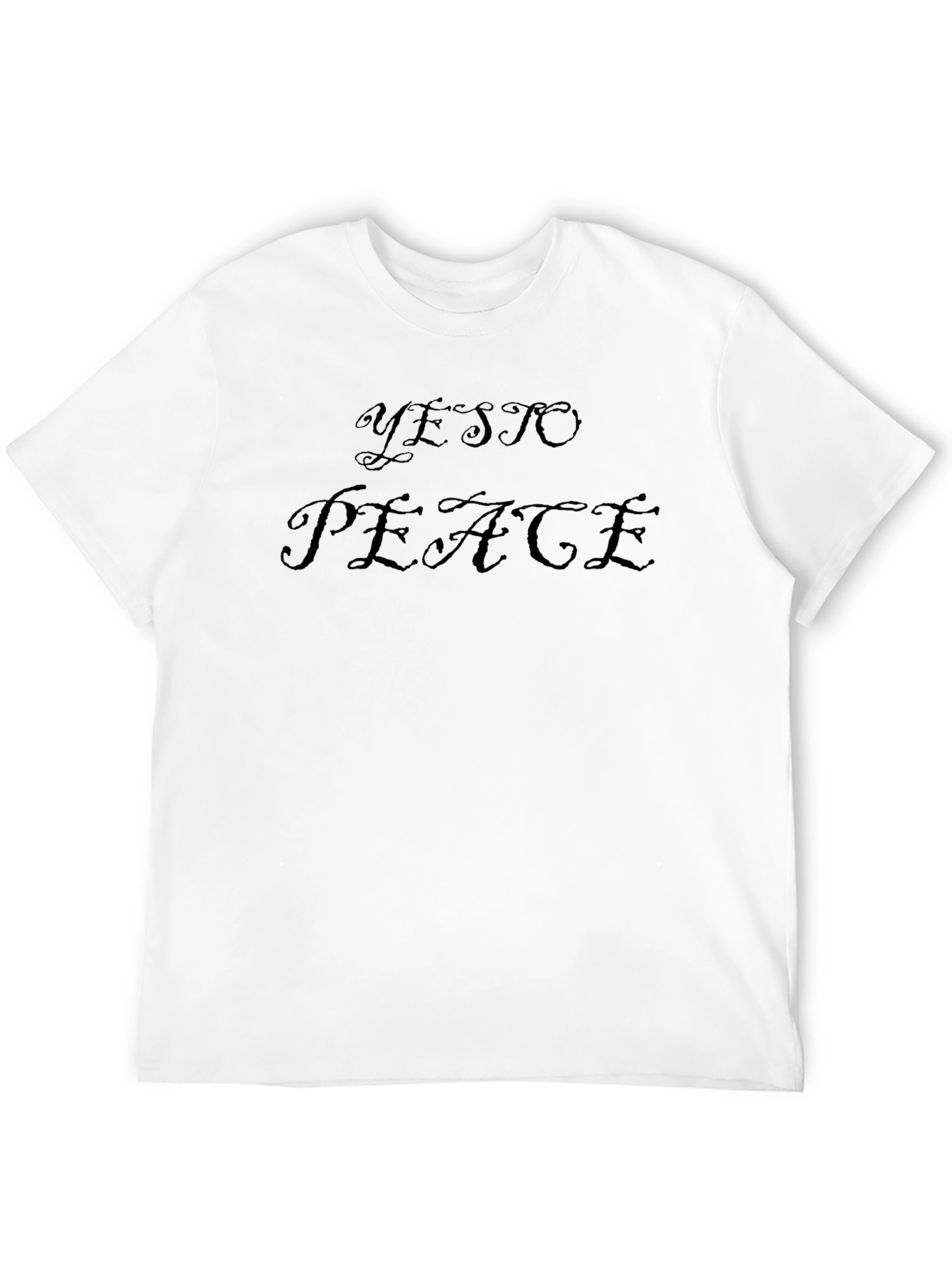 Black Yes to Peace Black T-Shirt - Stylish Slogan Tee view 12
