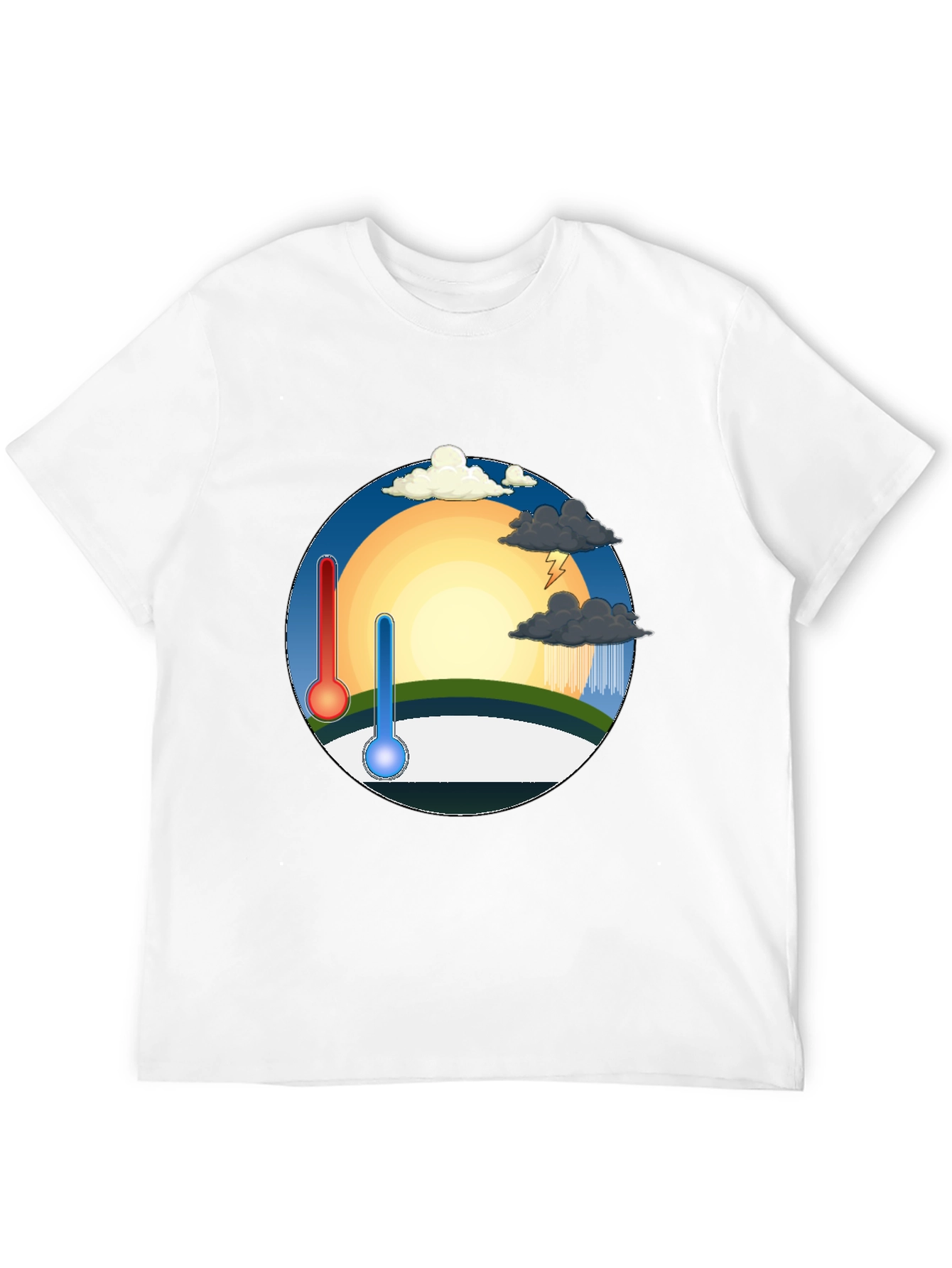 Black Climate Change T-Shirt - Hot & Cold Weather Tee view 12