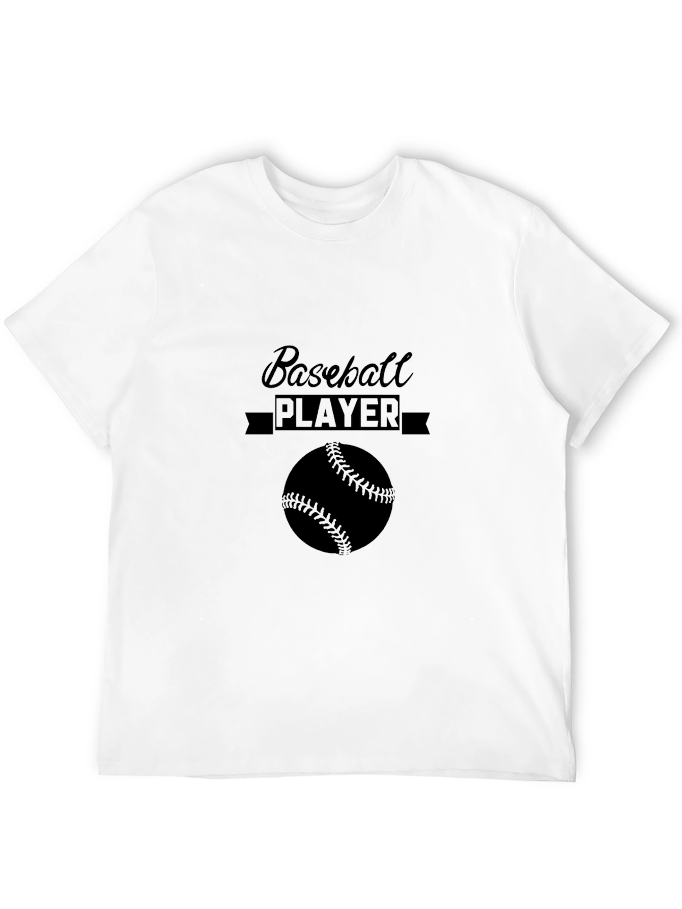 Black Baseball Player Graphic Black T-Shirt view 12