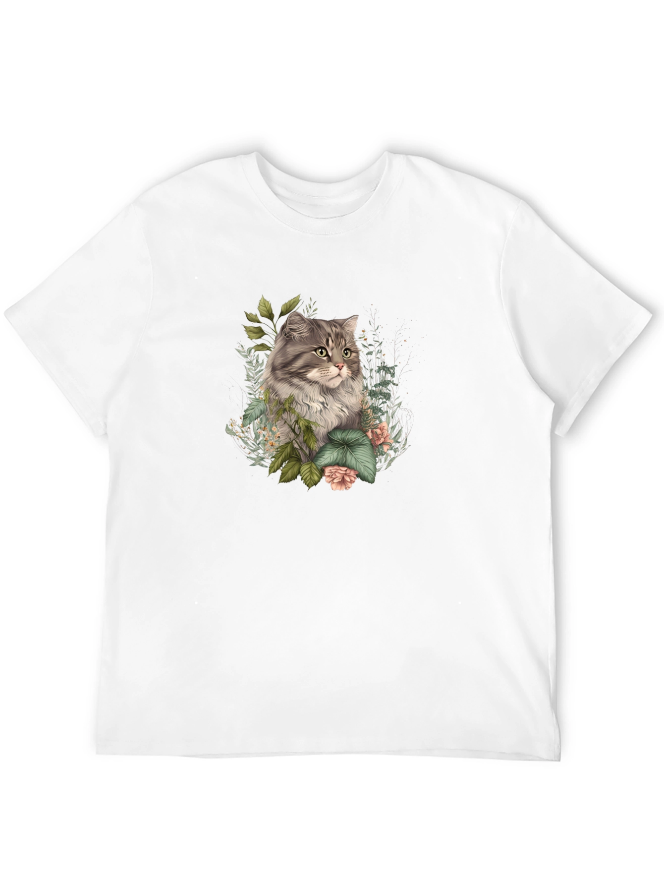 Black Floral Cat Graphic Tee - Stylish Comfort view 12