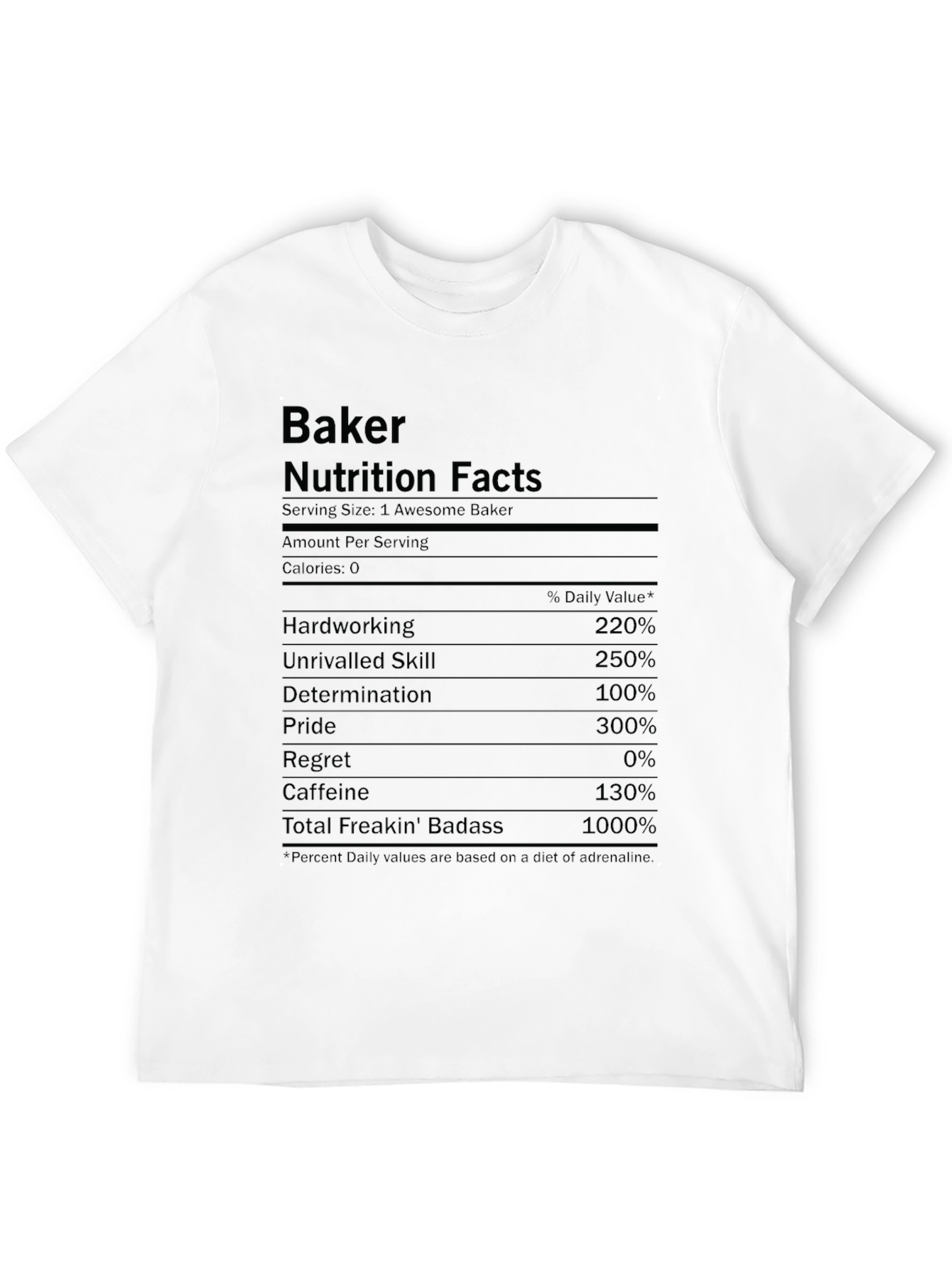 Black Baker Nutrition Facts Black T-Shirt view 12