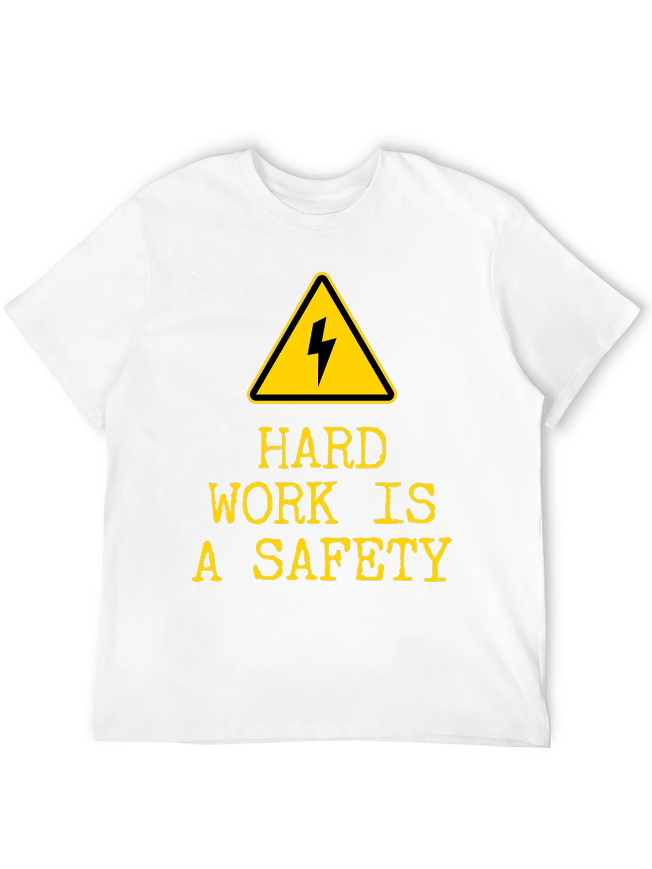 Black Hard Work is A Safety T-Shirt - Black view 12