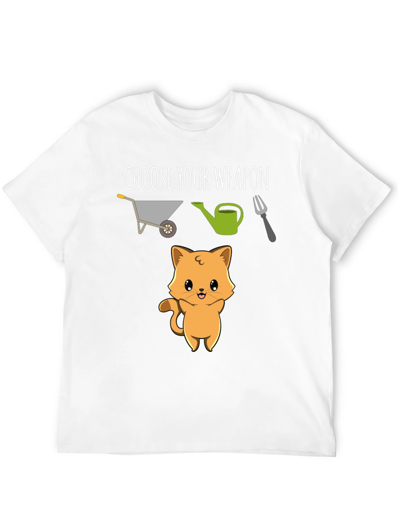 Black Choose Your Weapon Cute Cat T-Shirt view 12