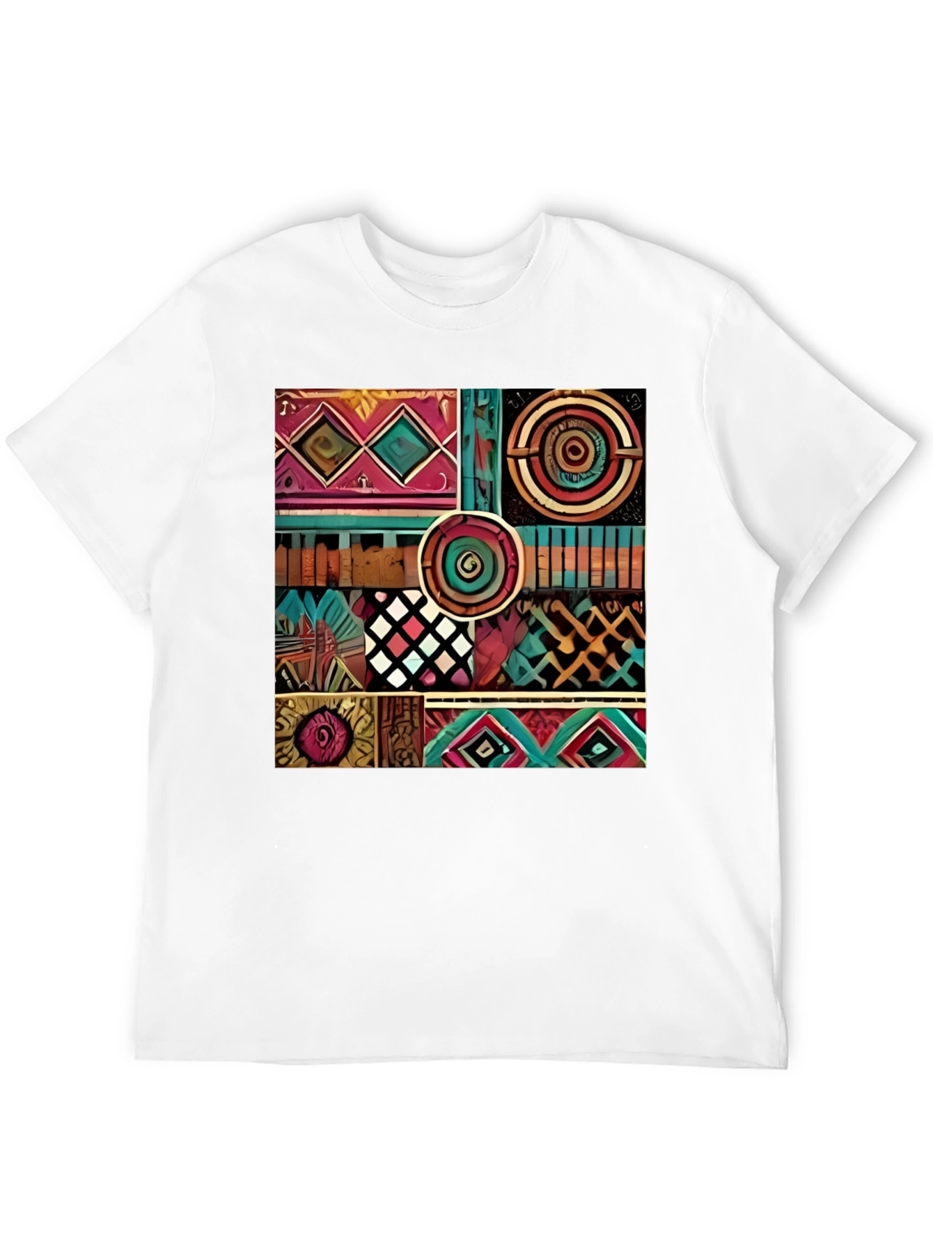 Black Abstract Pattern Graphic Print T-Shirt view 12