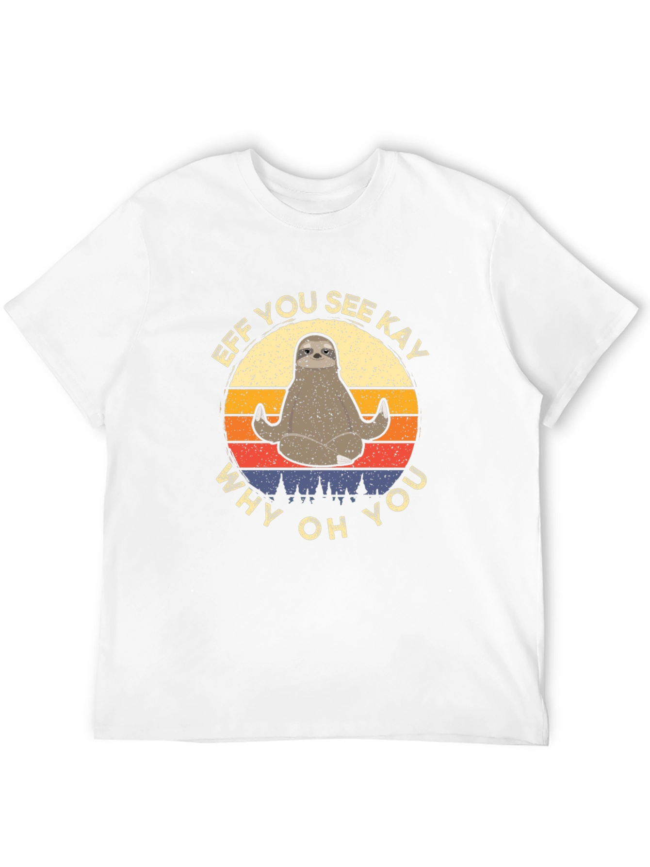 Black Funny Sloth Yoga T-Shirt - Eff You See Kay view 12