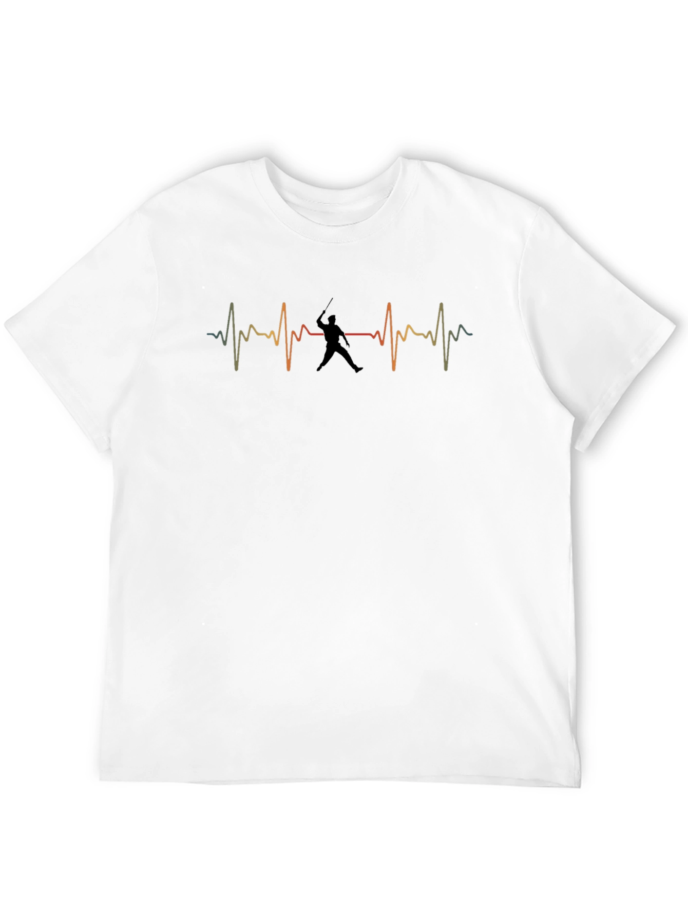 Black Fencing Heartbeat T-Shirt - Sporty Graphic Tee view 12