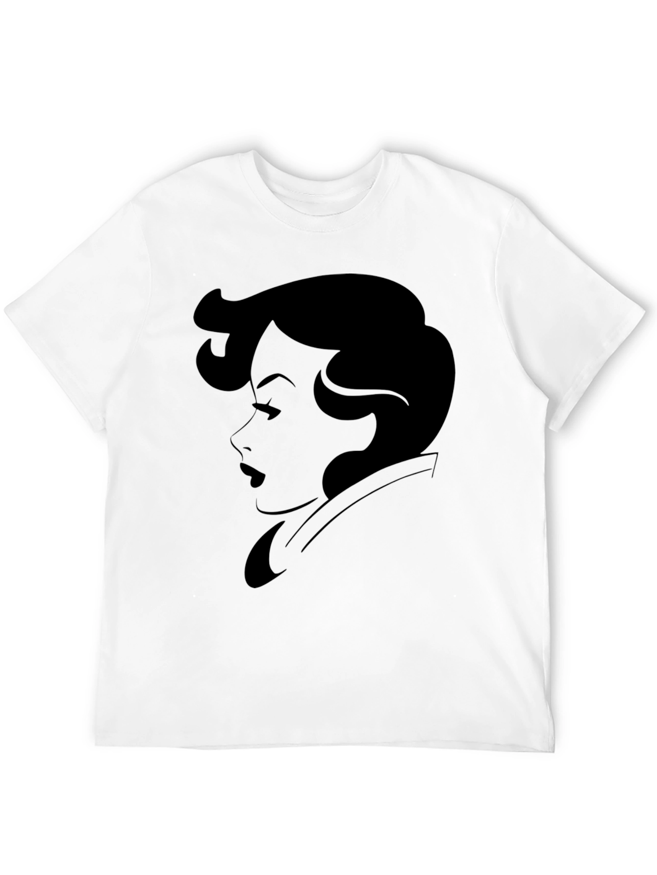 Black Retro Woman Silhouette Black T-Shirt view 12