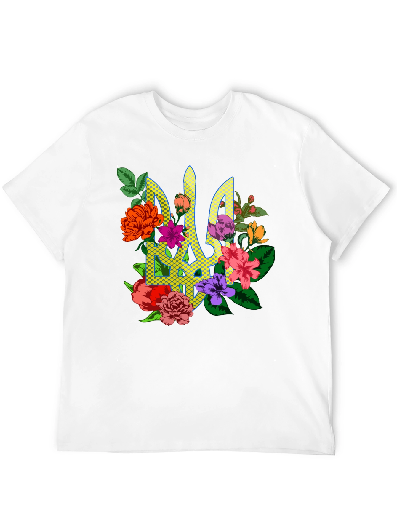 Black Floral Ukraine Emblem T-Shirt view 12
