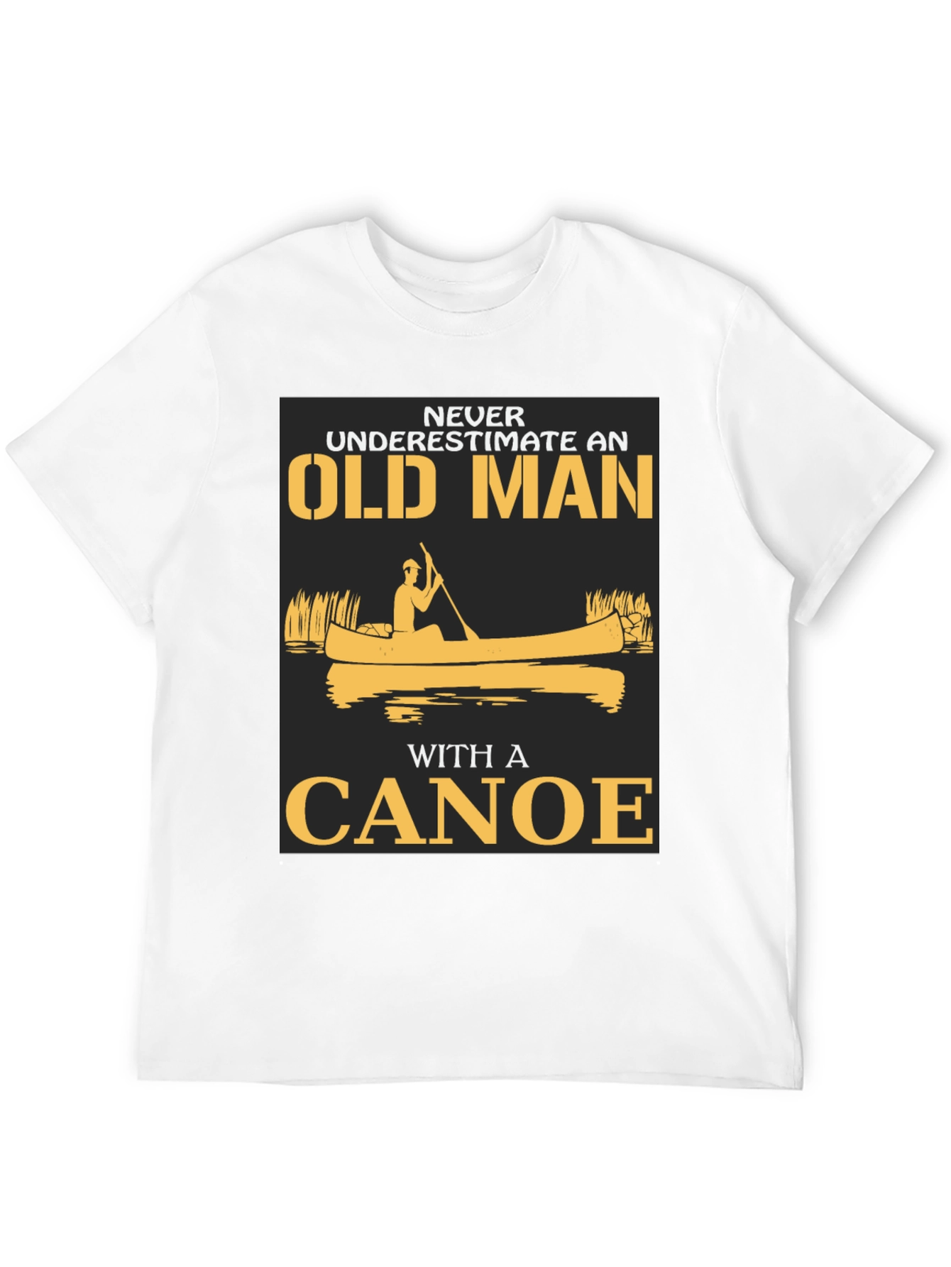 Black Old Man Canoe Graphic Tee - Black Cotton Blend view 12