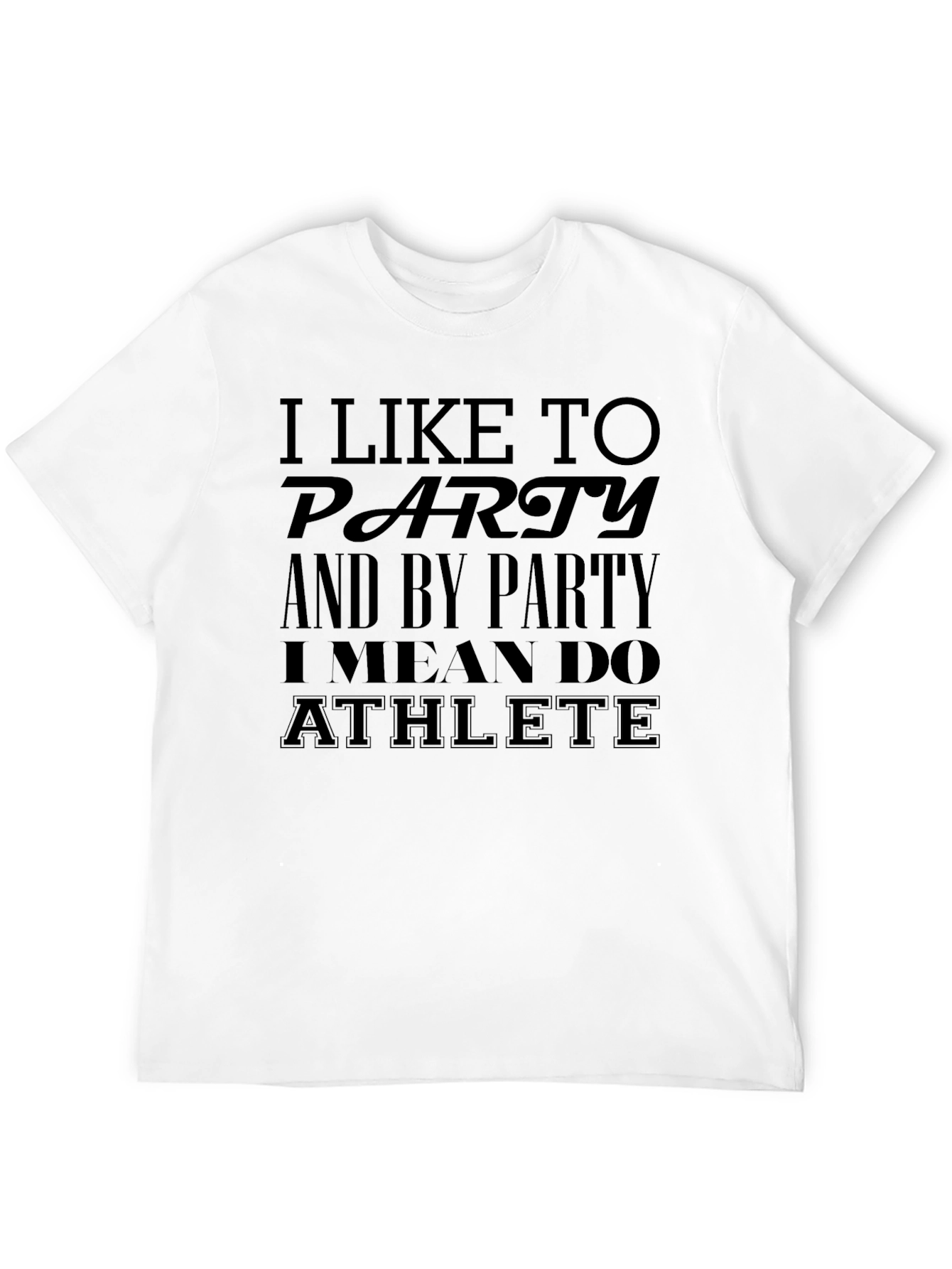 Black I Like to Party Athlete Men's Graphic T-Shirt view 12