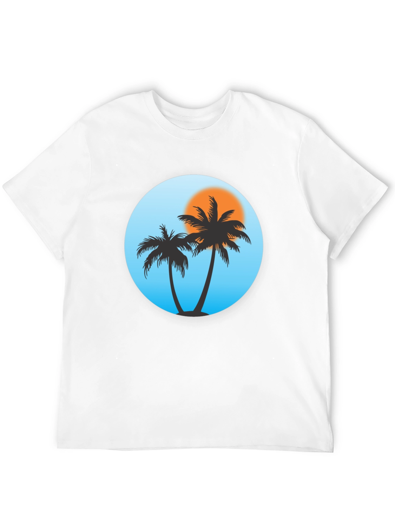 Black Tropical Palm Tree Black T-Shirt view 12