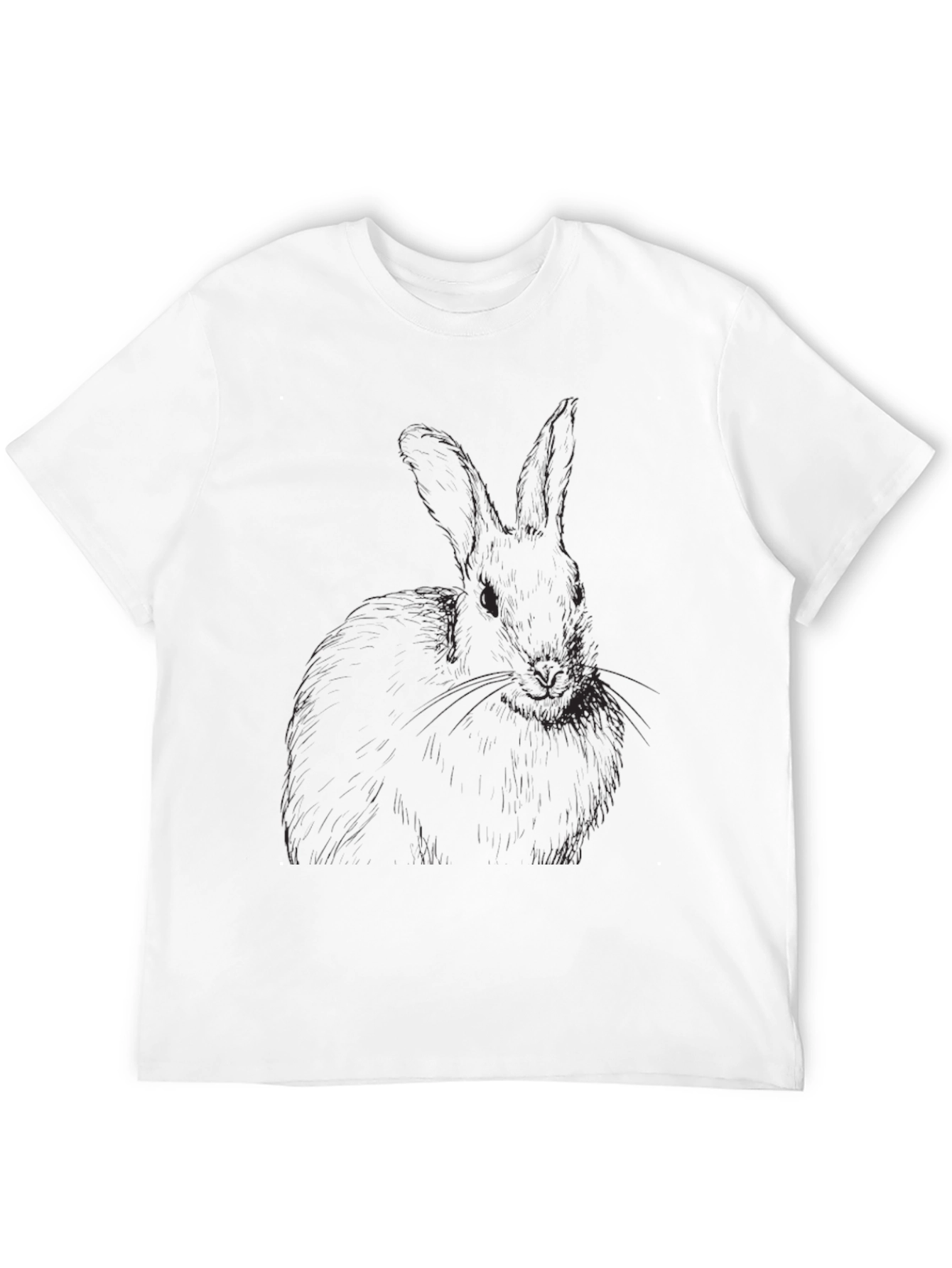 Black Men's Black Rabbit Graphic T-Shirt view 12