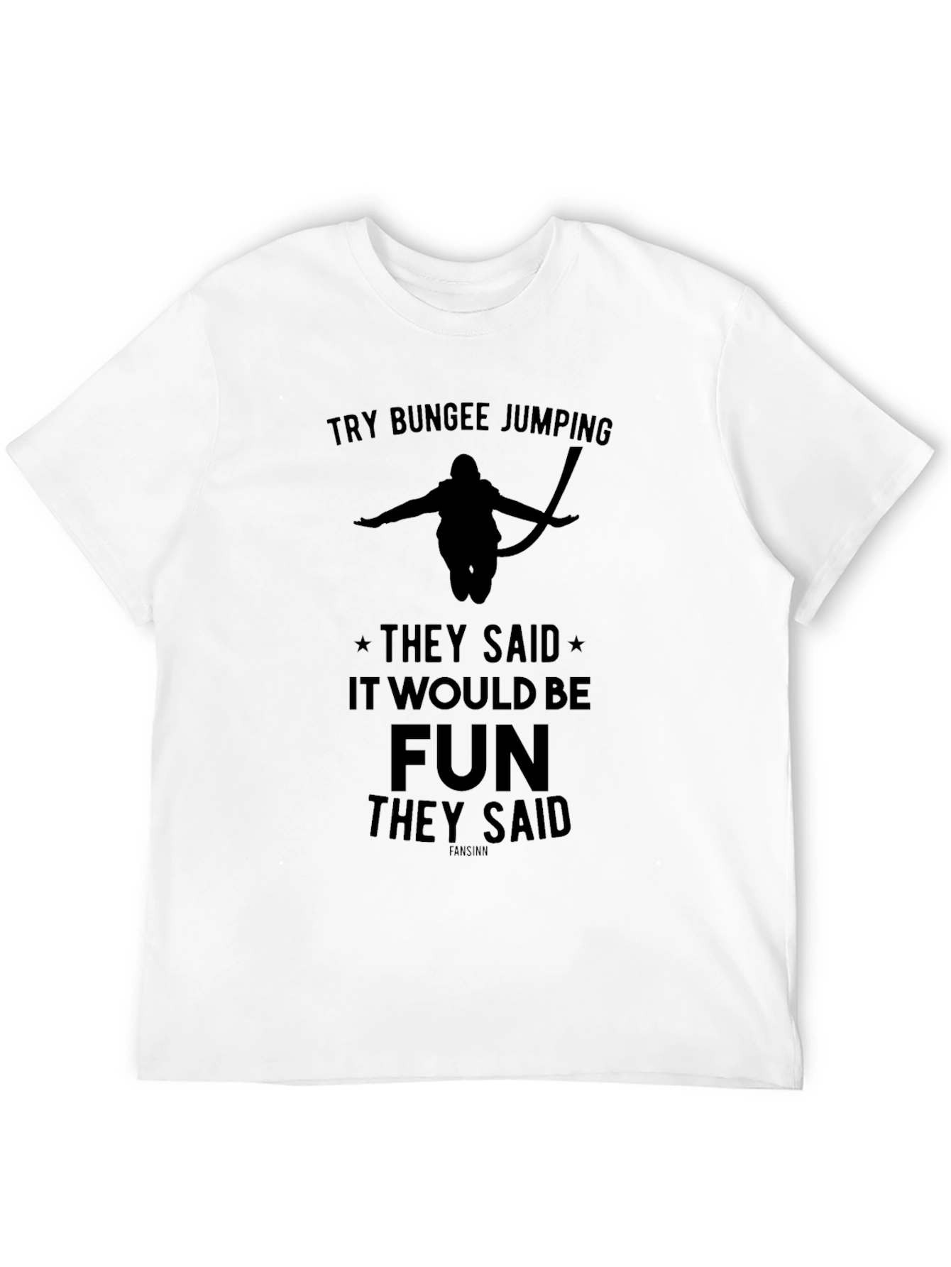 Black Bungee Jumping Graphic Tee - Fun Adventure Shirt view 12