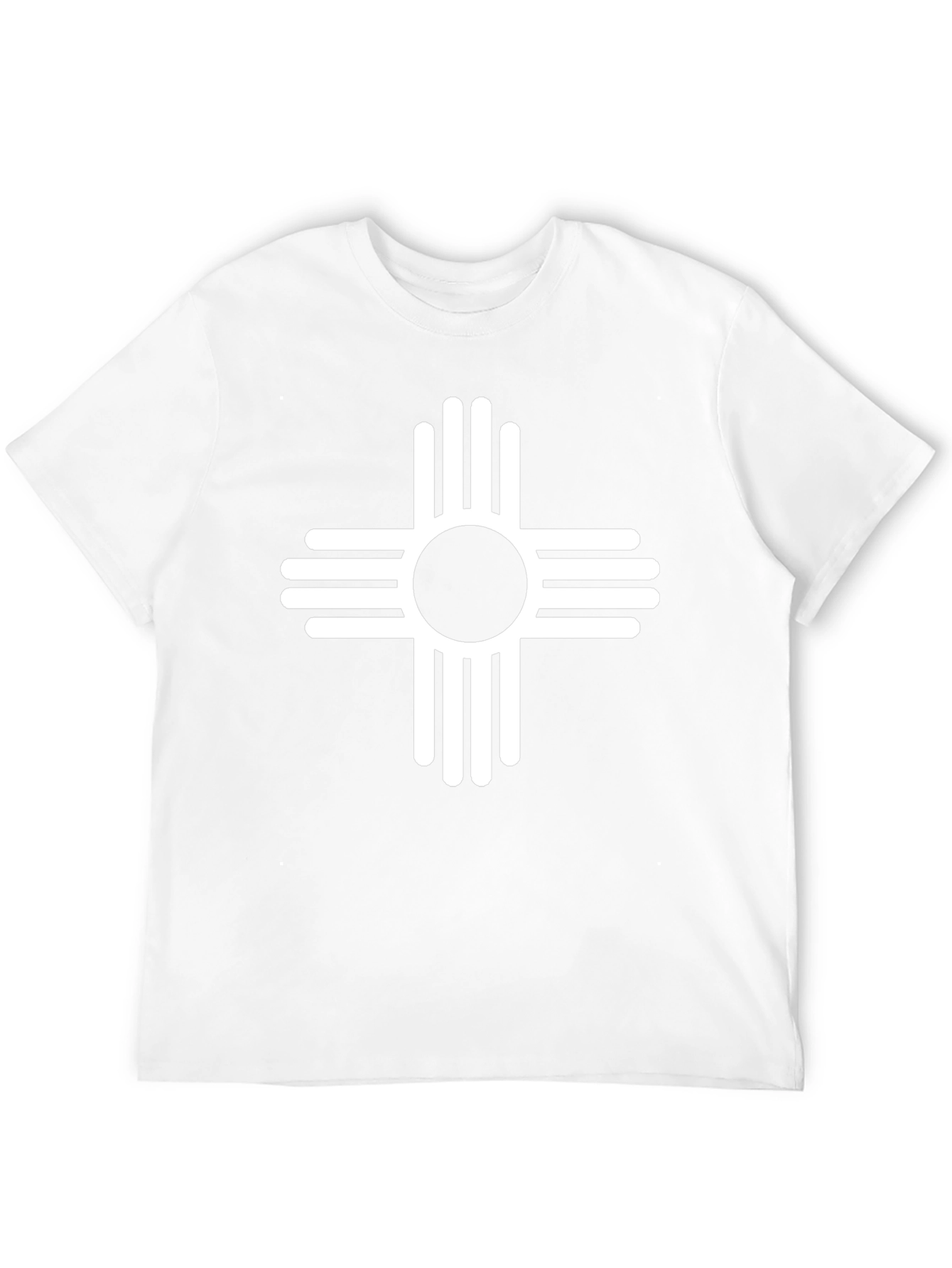 Black Black T-Shirt with White Zia Sun Symbol view 12