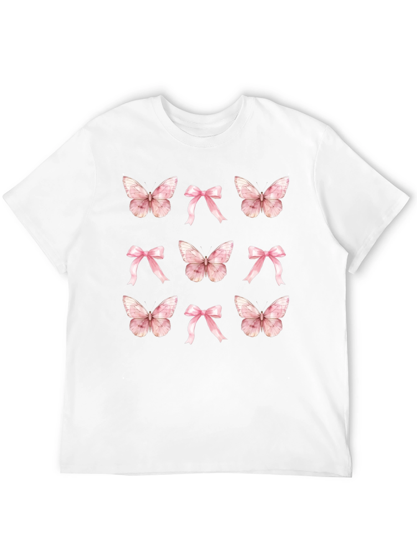 Black Butterfly & Bow T-Shirt - Cute Casual Top view 12