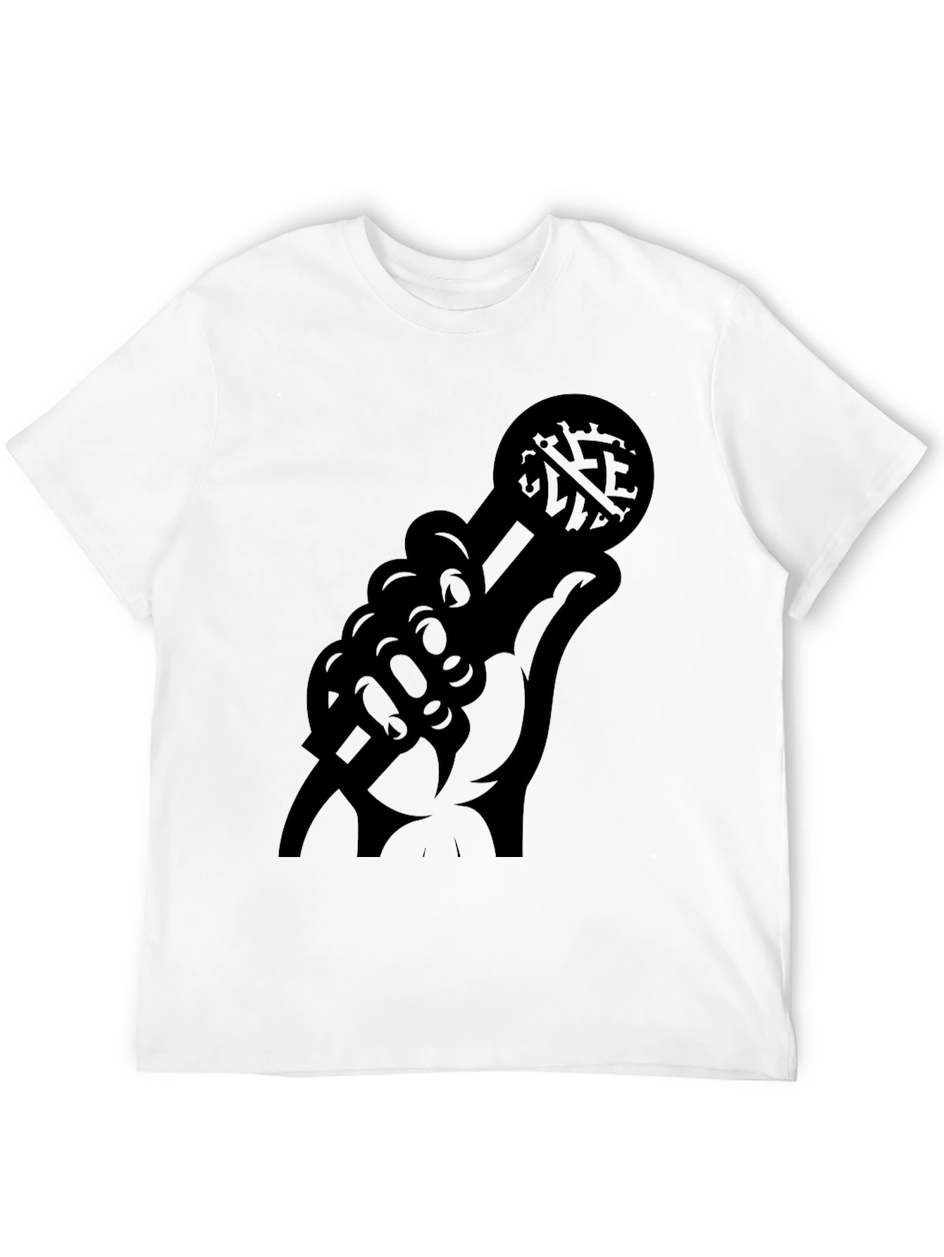 Black Graphic Microphone Hand T-Shirt - Black view 12