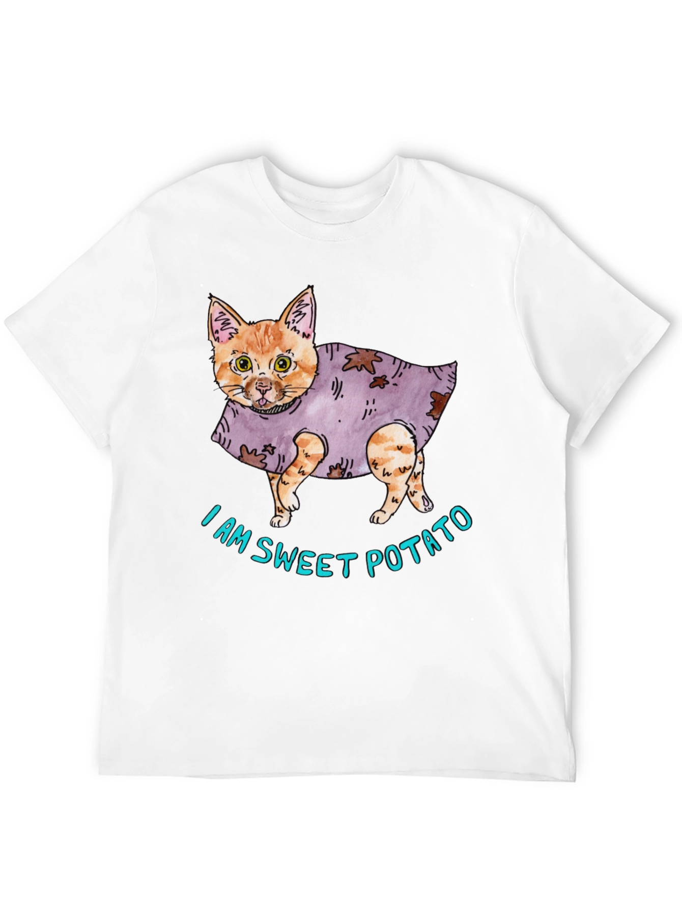 Black Sweet Potato Cat Graphic T-Shirt view 12